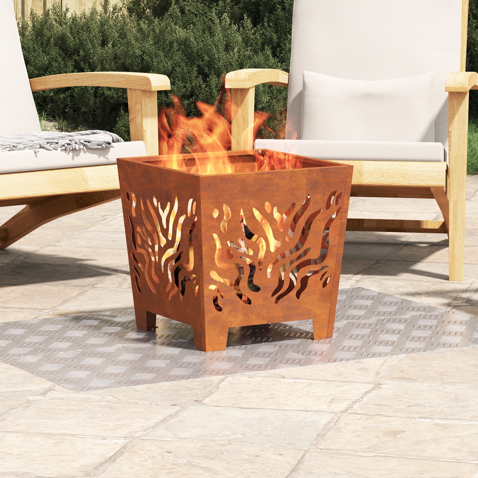 Aluminum Checker Plates 4 pcs Anti-Slip 60x40 cm