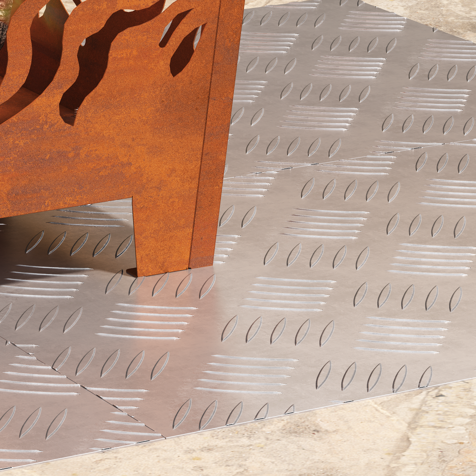 Aluminum Checker Plates - Set of 4, 60x40 cm, Anti-Slip - Image 3