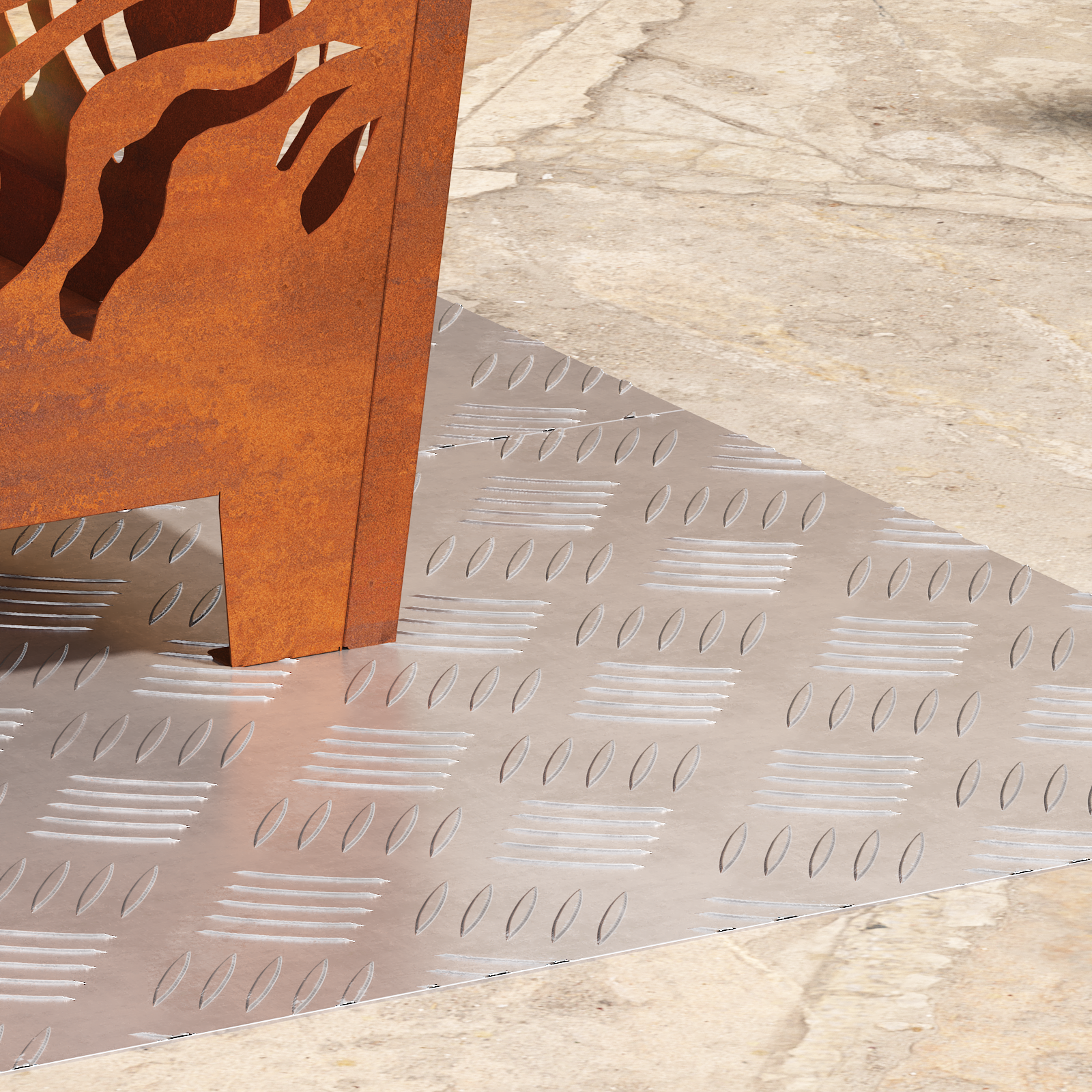 Stair Treads Metallic Silver Aluminium 70 x 40 x 0.3 cm Non-slip - Image 3