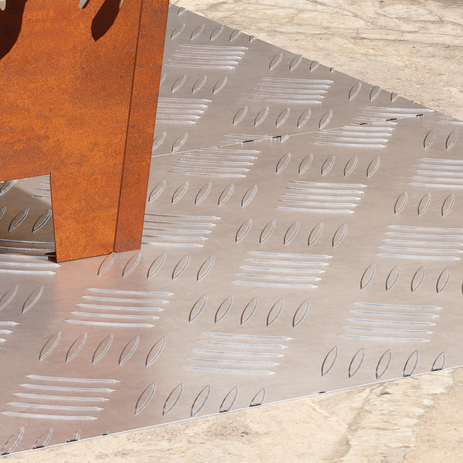 Aluminum Checker Plates 2 pcs Non-Slip 90x40 cm - Image 3