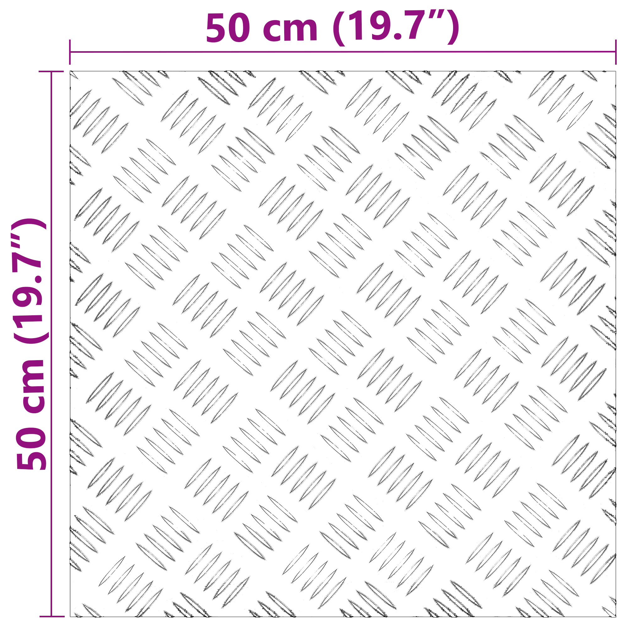Aluminium Checker Plates 4 pcs Anti-Slip 50x50 cm - Image 8