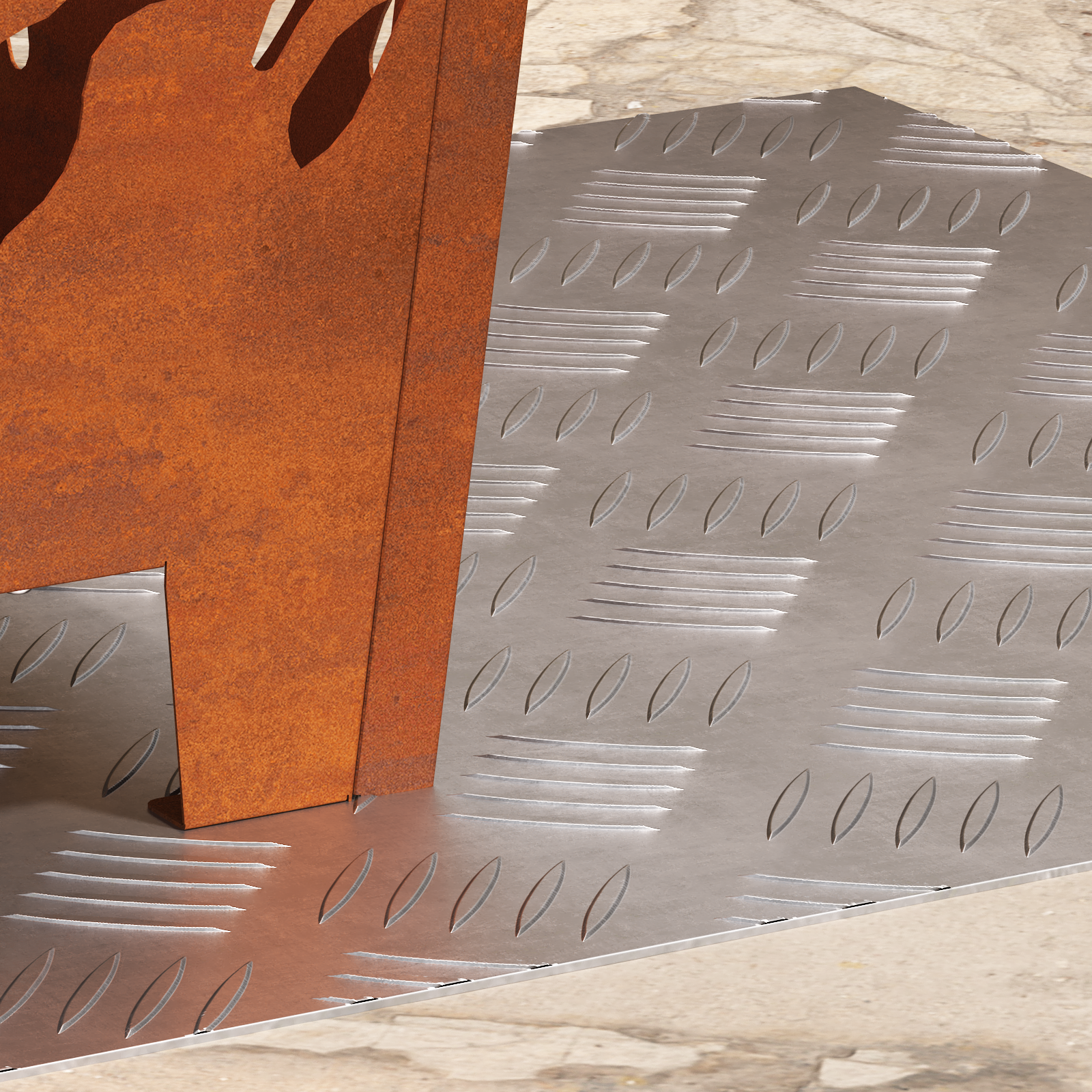 Stair Treads Silver Metal 50 x 50 x 0.3 cm Metal Stair Treads - Image 3