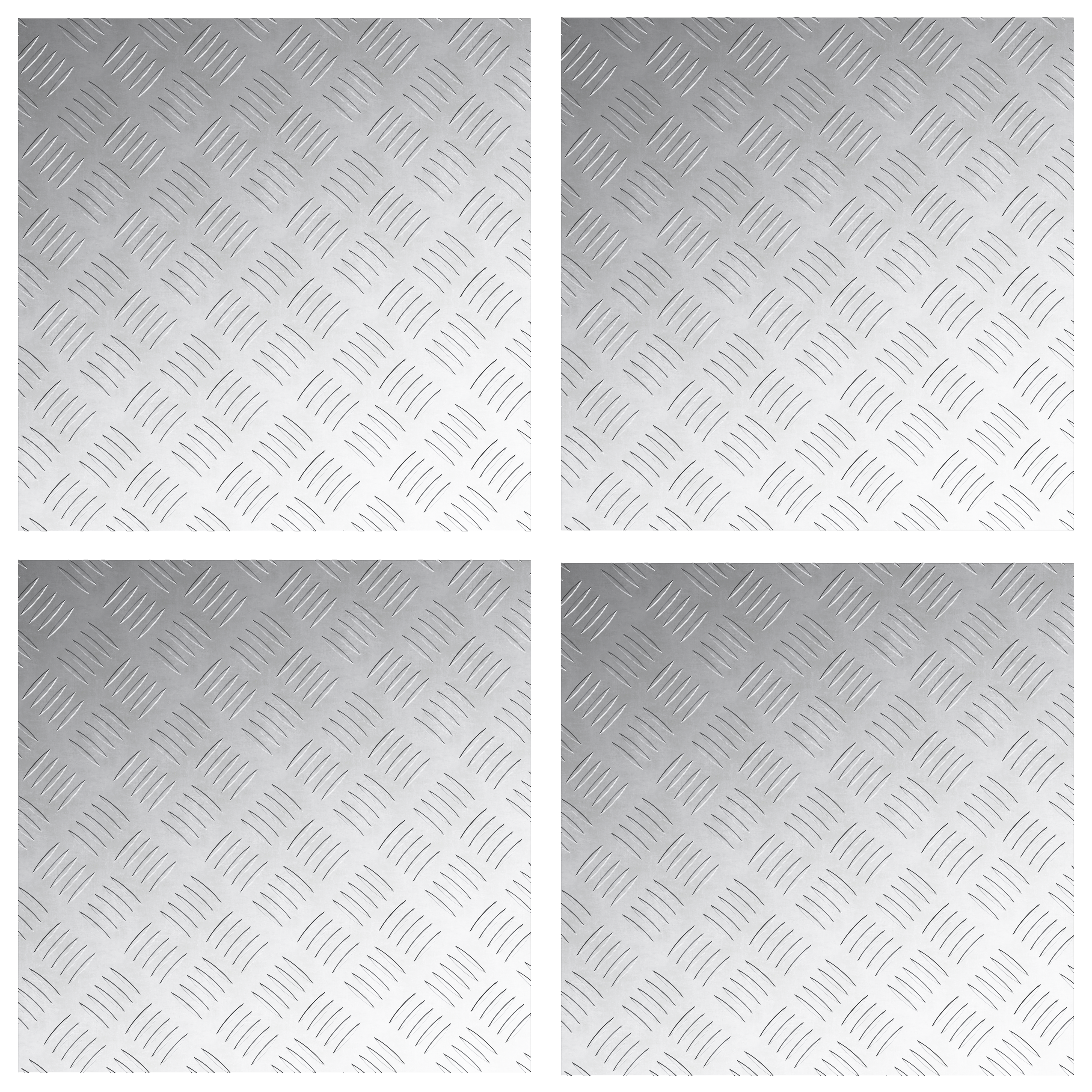 Thumbnail - vidaXL Aluminium Riffelplatten 4 Stk Rutschfest 50x50 cm