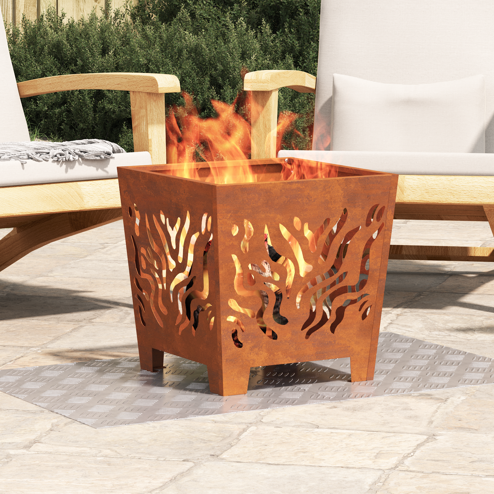Aluminum Checker Plates 2 pcs Non-Slip 60x50 cm