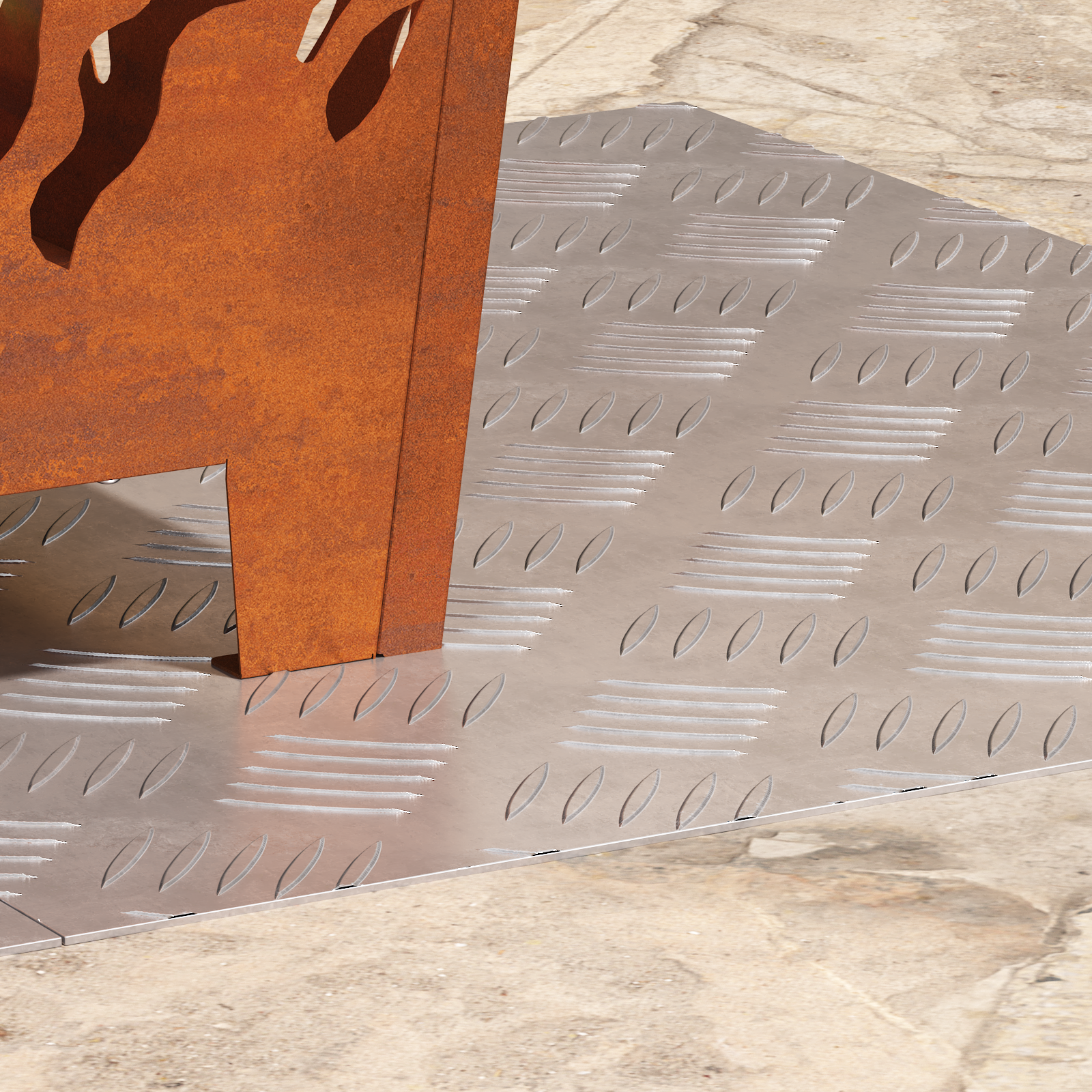 Aluminum Checker Plates 2 pcs Non-Slip 60x50 cm - Image 3