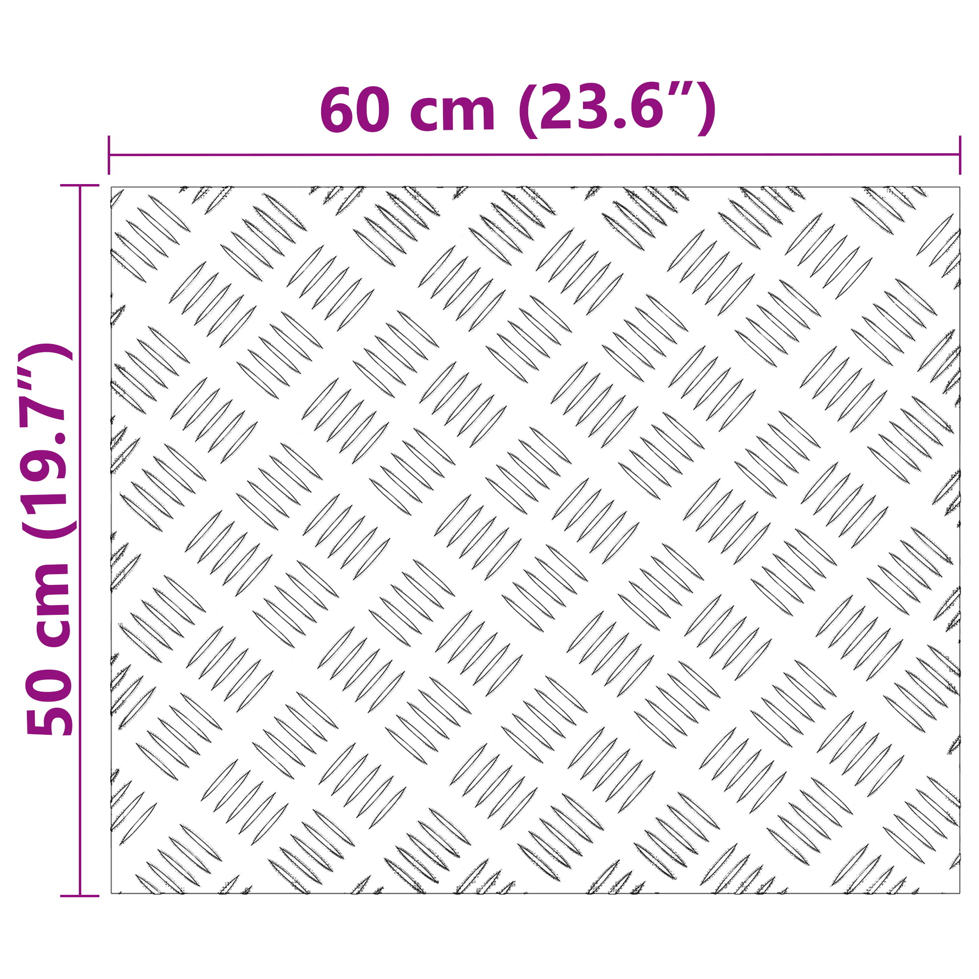 Aluminum Checker Plates - 4 Pieces, Anti-Slip, 60x50 cm - Image 8