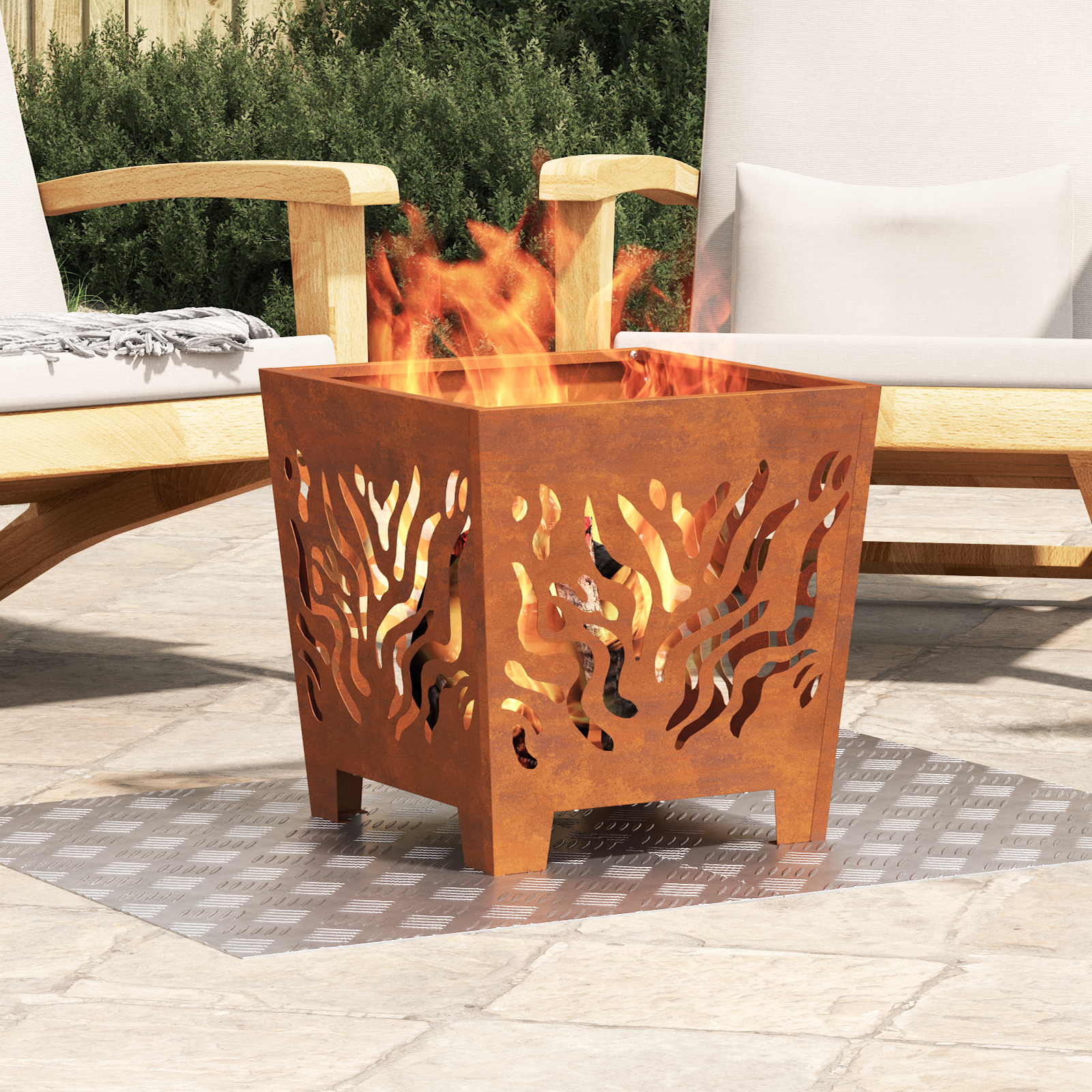 Aluminum Checker Plates 2 pcs Anti-Slip 70x50 cm