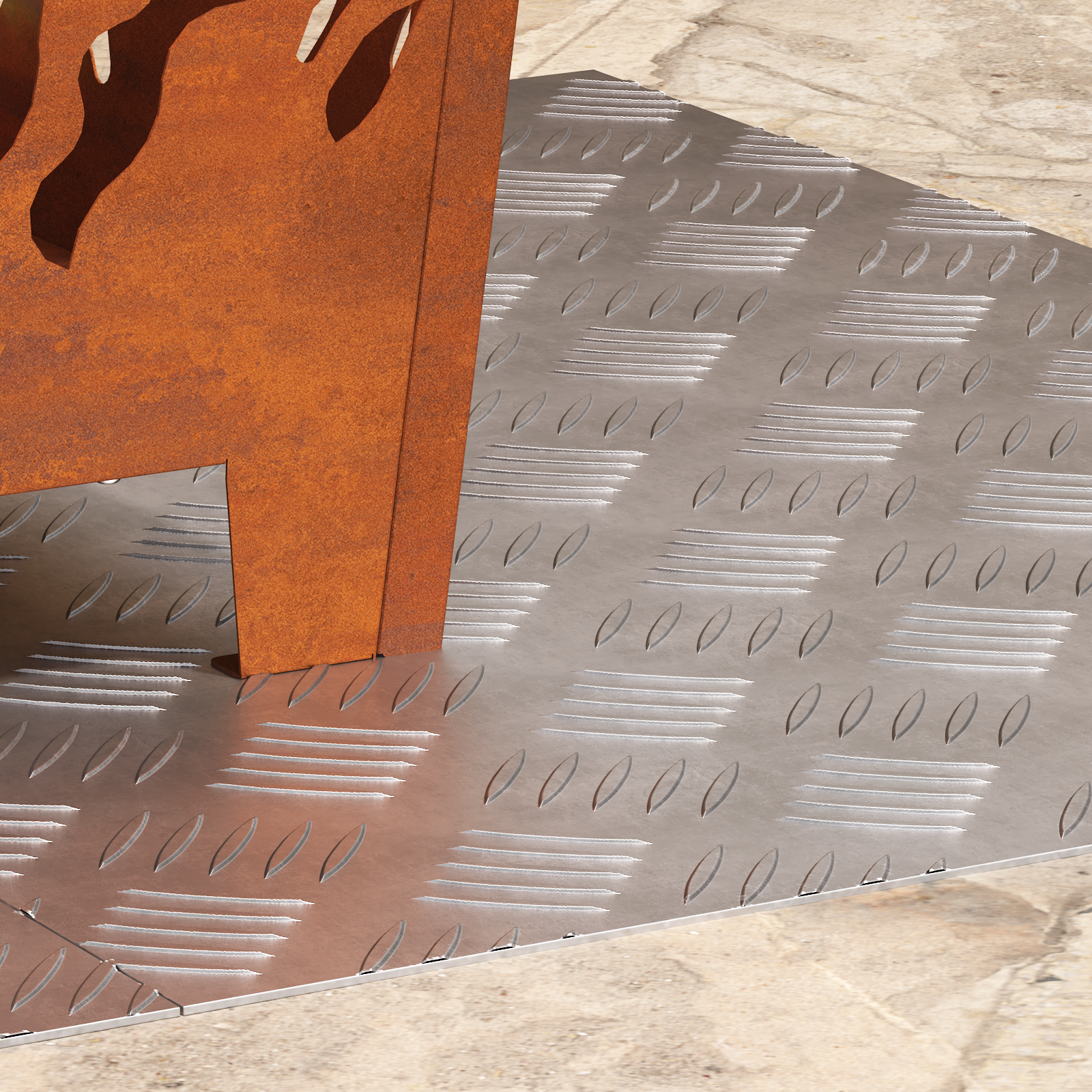 Aluminium Checker Plates 2 pcs Anti-Slip 70x50 cm - Image 3