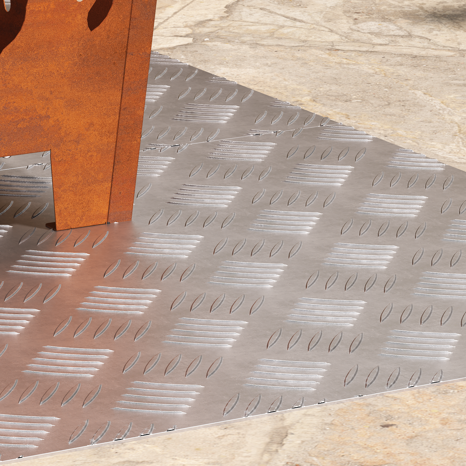 Aluminum Checker Plates 2 pcs Anti-Slip 80x50 cm - Image 3