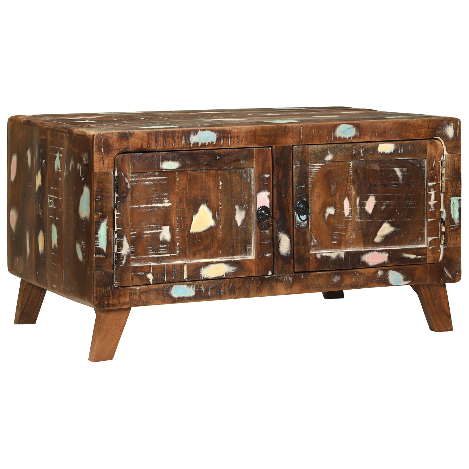 Coffee Table Multicolour 80x54x45 cm Solid Wood Reclaimed - Image 8