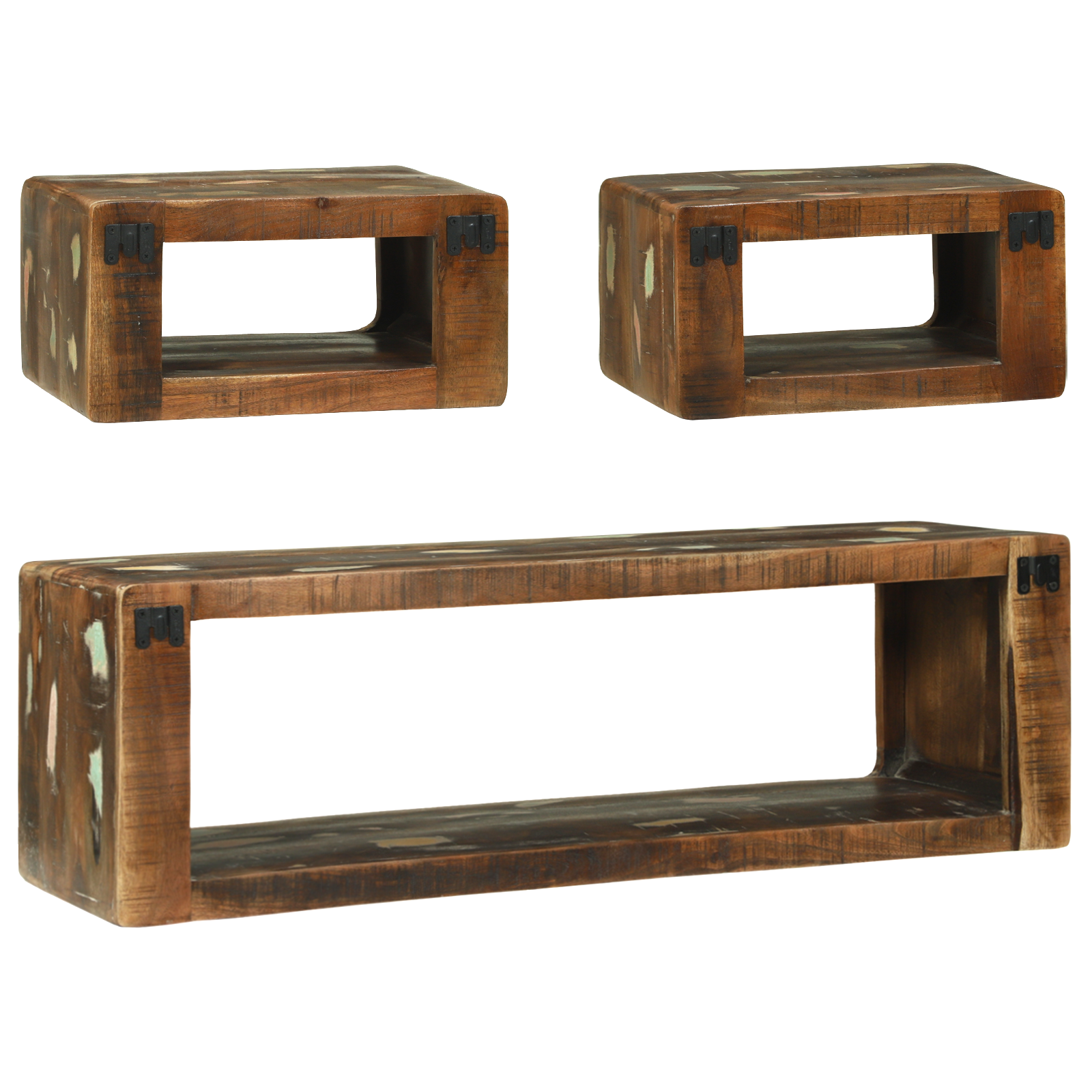 3 Piece TV Cabinet Set Multicolour Solid Wood Reclaimed - Image 6