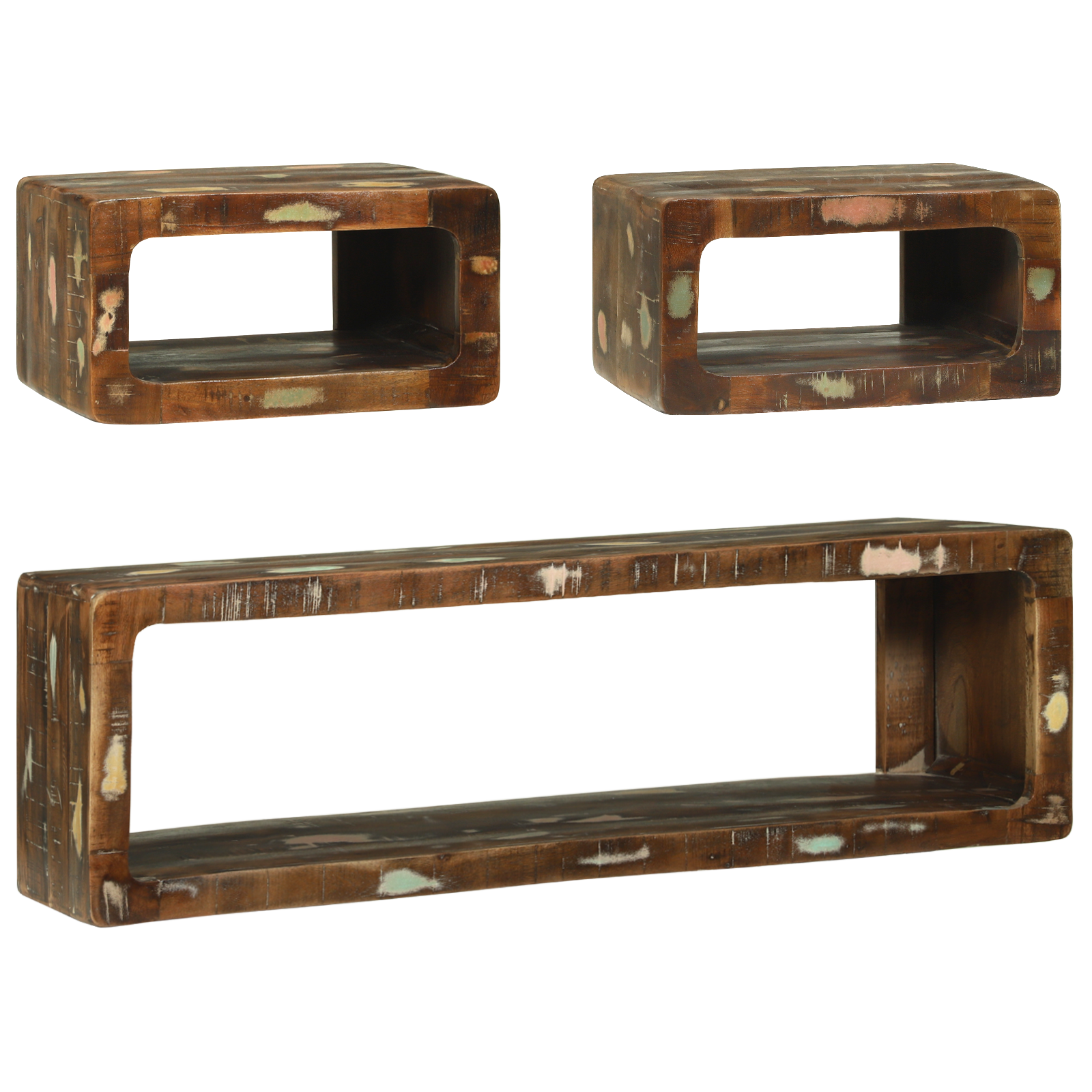 3 Piece TV Cabinet Set Multicolour Solid Wood Reclaimed - Image 8