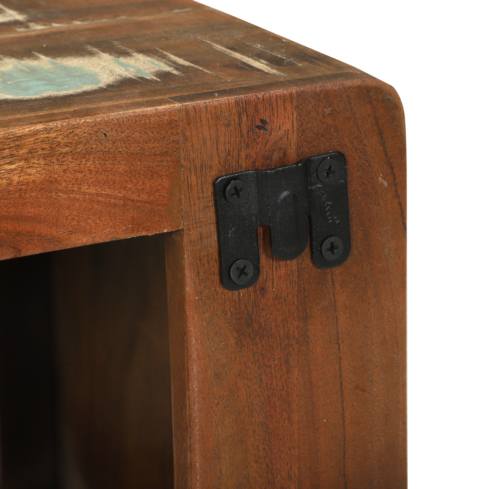 Media Storage Cabinet Reclaimed Wood Multicolour Solid Reclaimed Wood - Image 9