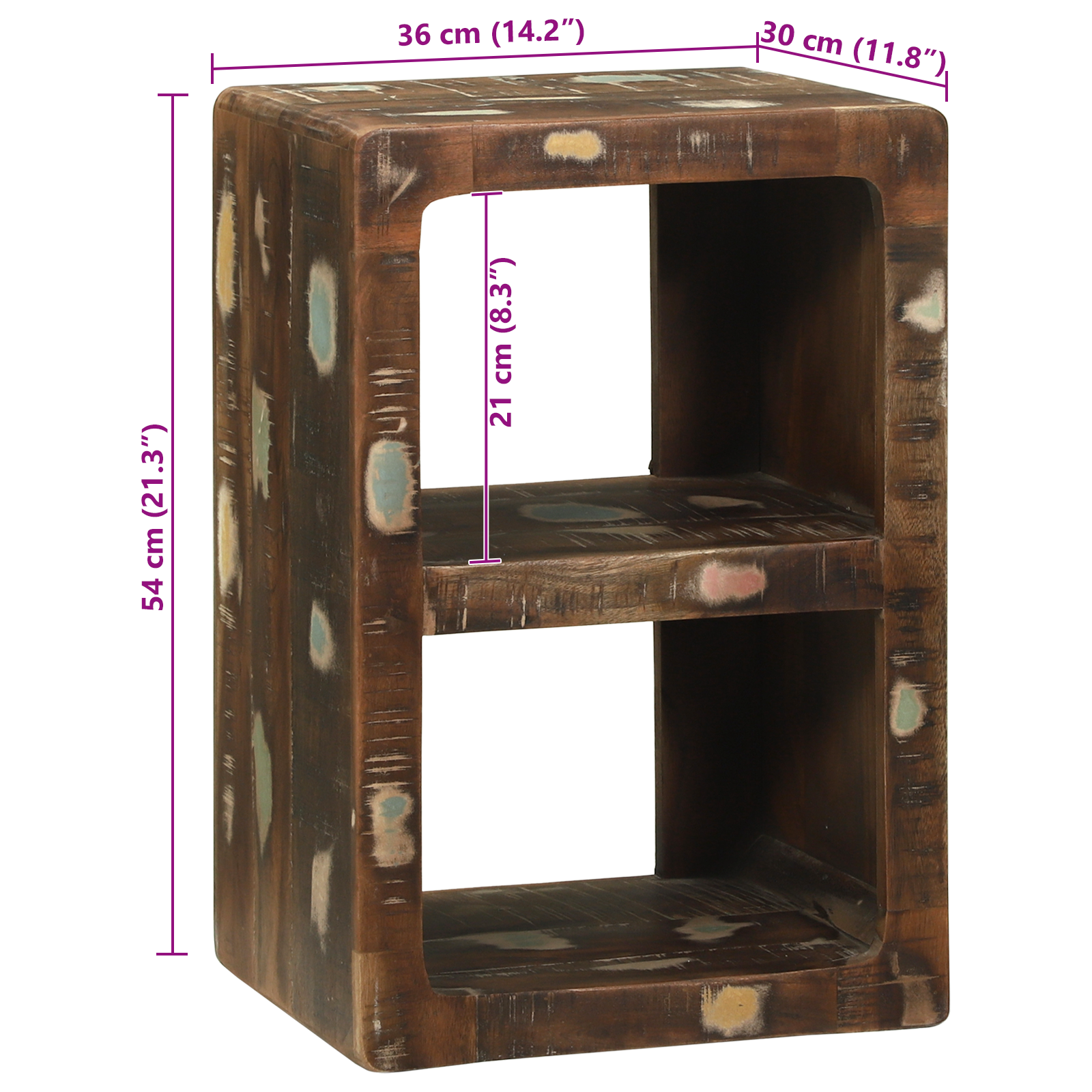 Media Storage Cabinet Reclaimed Wood Multicolour Solid Reclaimed Wood - Image 11