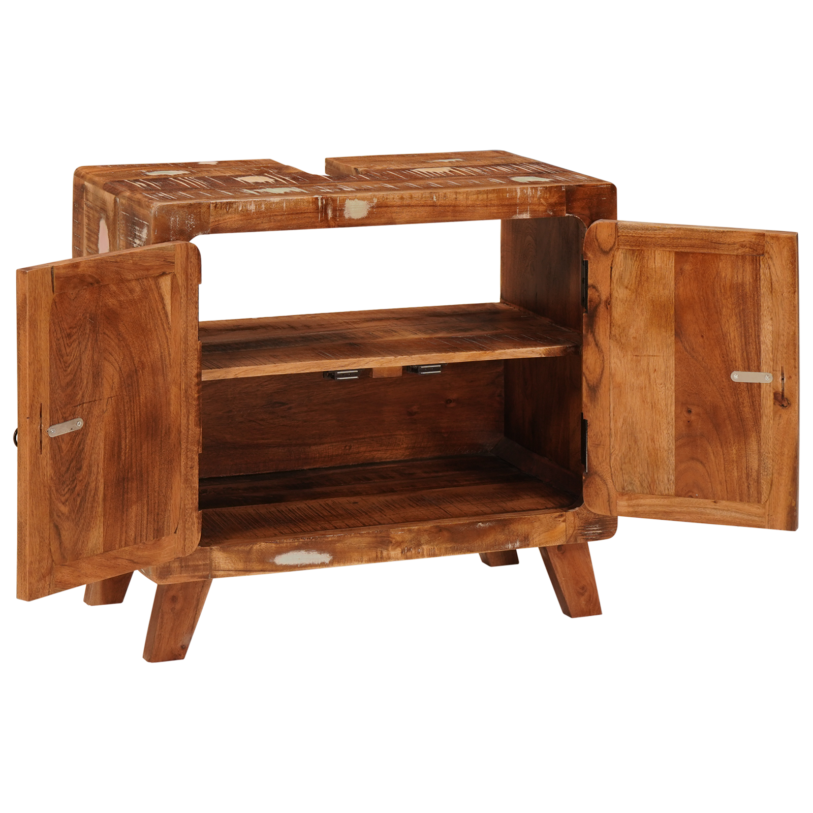 Badkamerkast Massief gerecycled hout en engineered hout