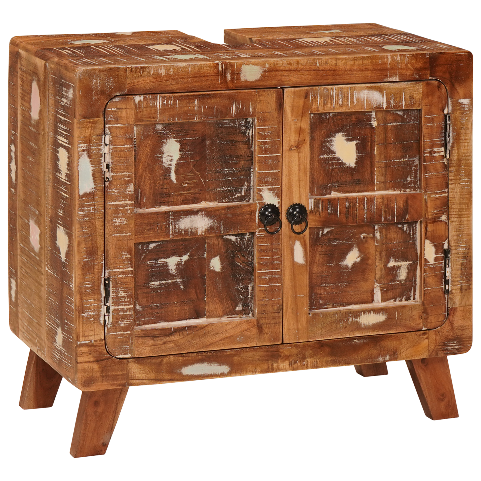 Badkamer Kast Meerkleurig Massief Mangohout, Geengineerd hout