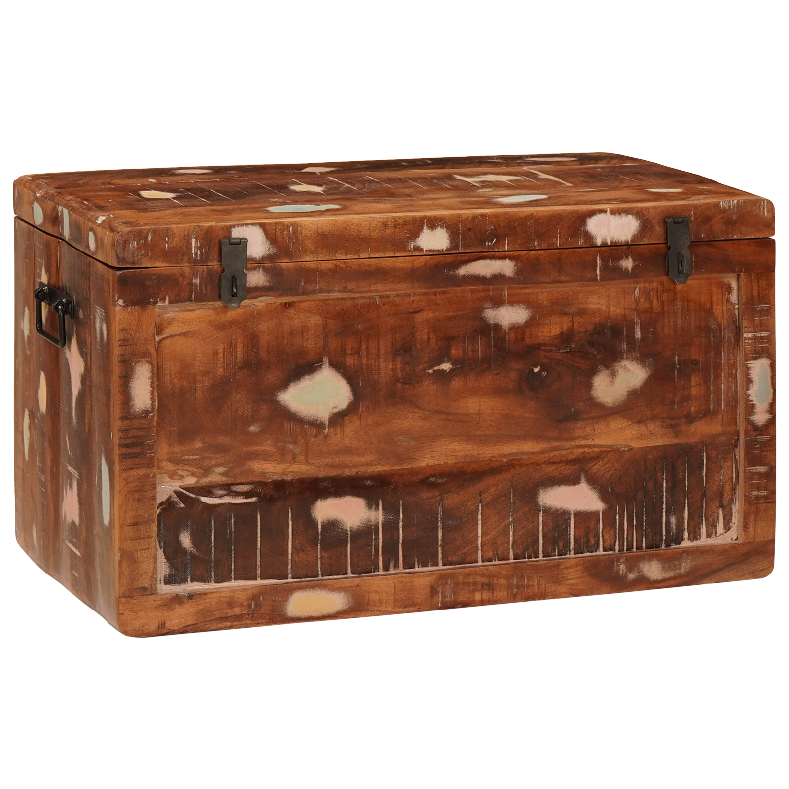 Opslagdoos Multikleur 70 x 35 x 40 cm massief gerecycled hout