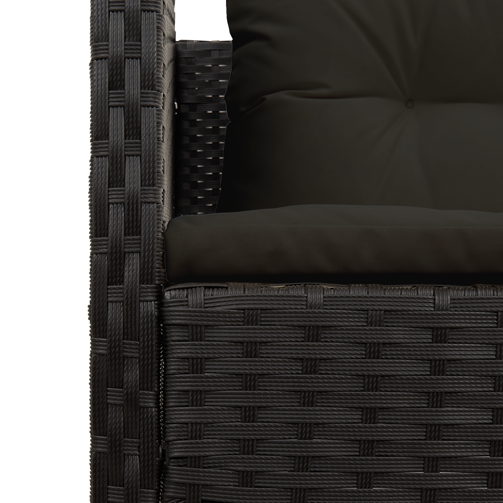 Outdoor Sofa Set - Black Rattan, Wood Medium Durable - Image 11