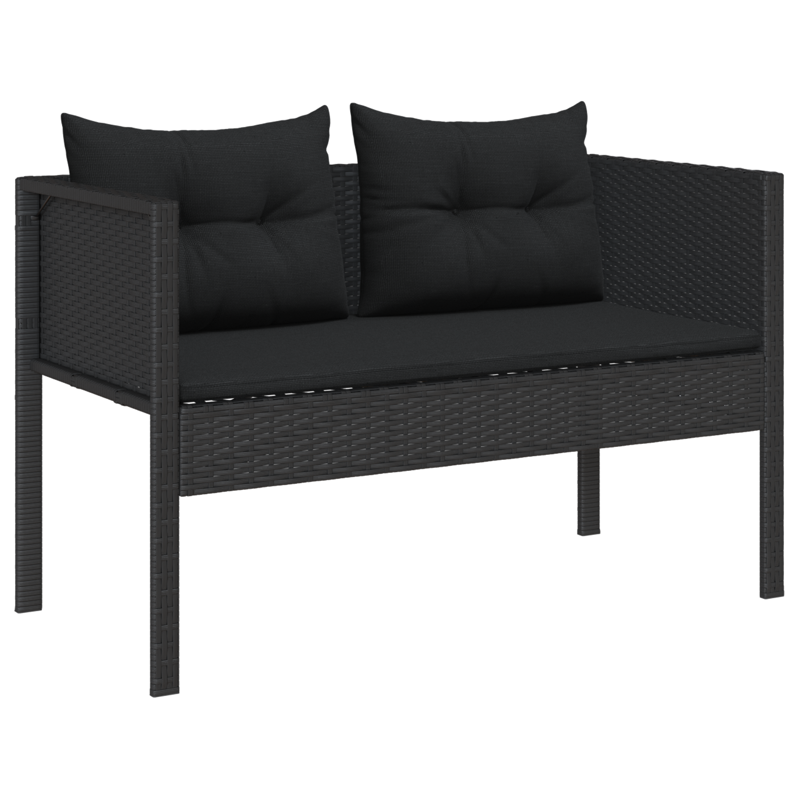 Outdoor Sofa Set - Black Rattan, Wood Medium Durable - Image 4