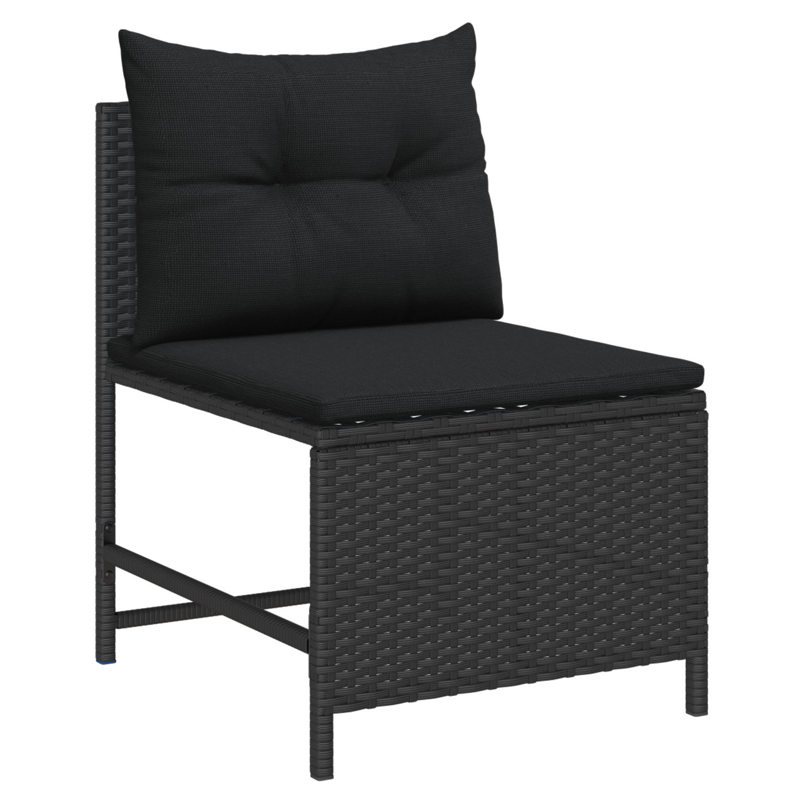 Outdoor Sofa Set - Black Rattan, Wood Medium Durable - Image 5