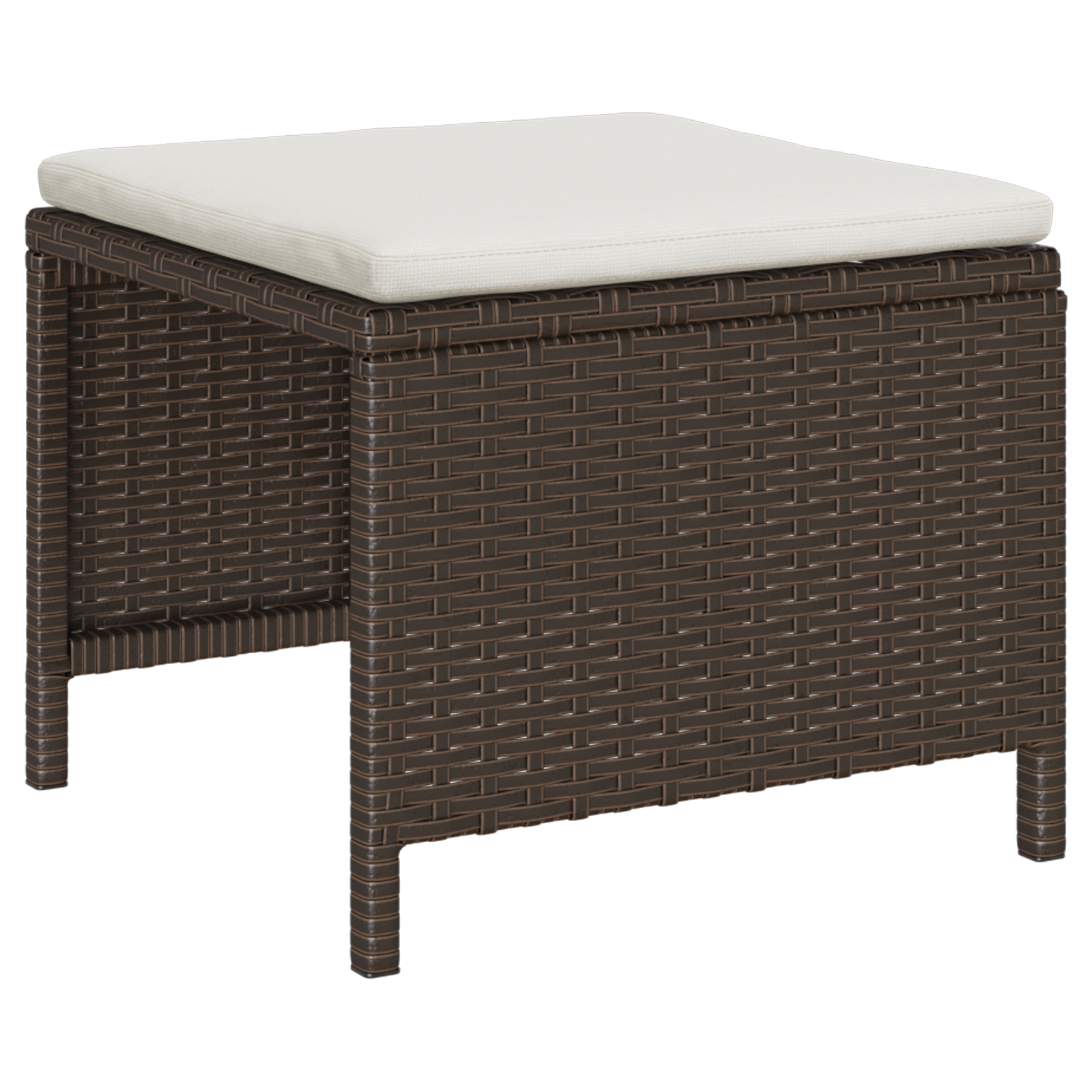 Outdoor Sofa Set Brown and Cream Rattan, Wood, Fabric Medium - Image 6