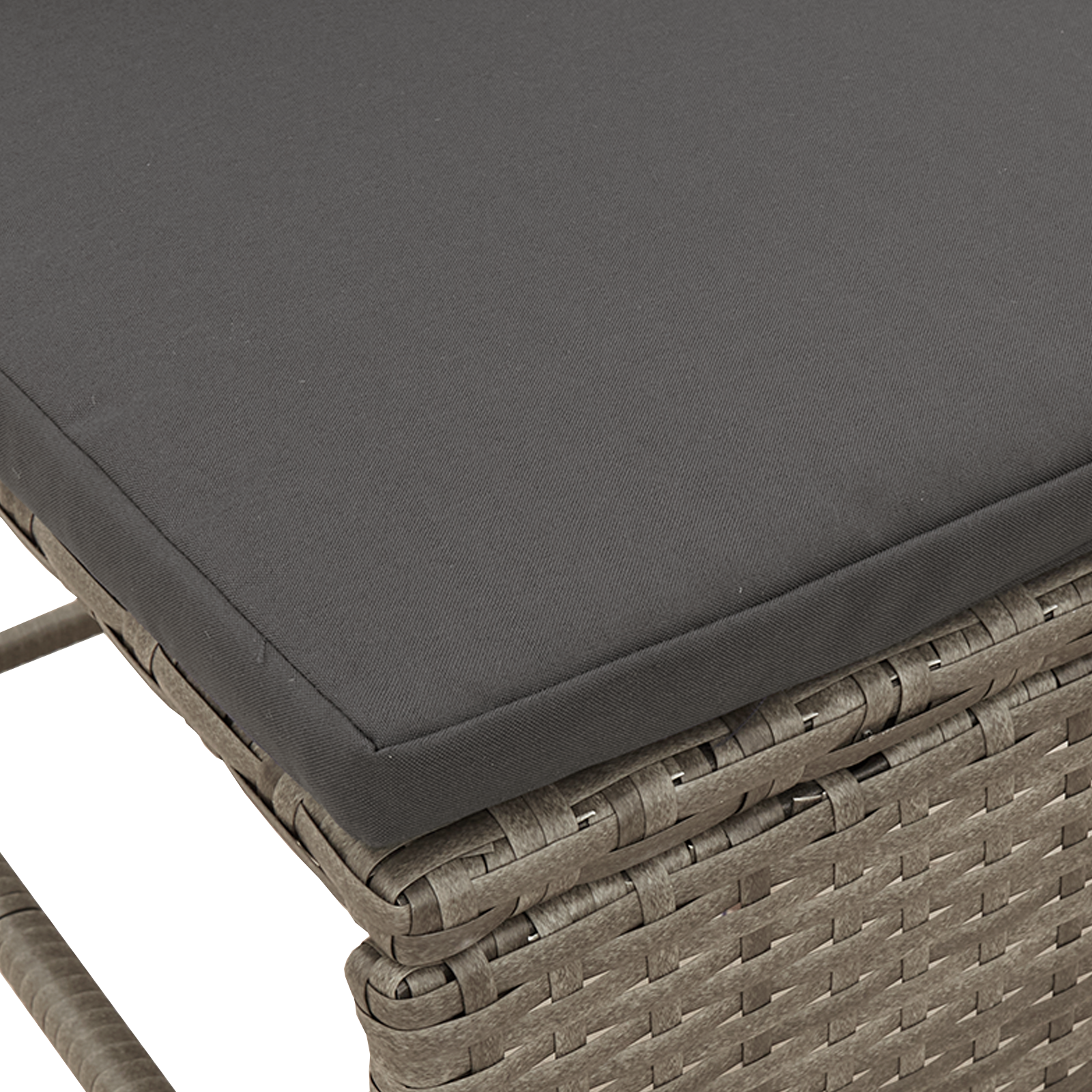 Outdoor Sofa Set Grey and dark grey Rattan, tempered glass Medium - Image 10