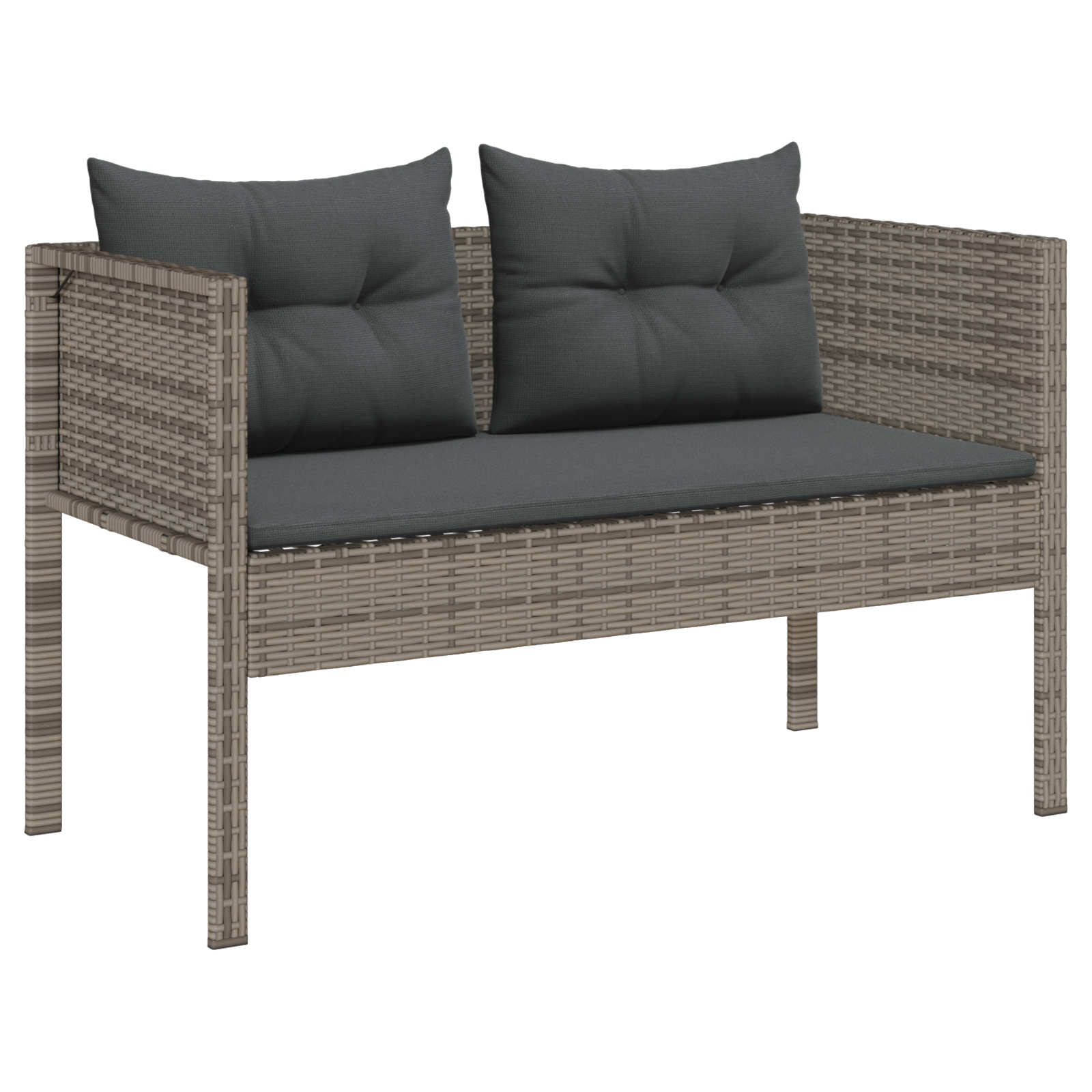 Outdoor Sofa Set Grey and dark grey Rattan, tempered glass Medium - Image 4