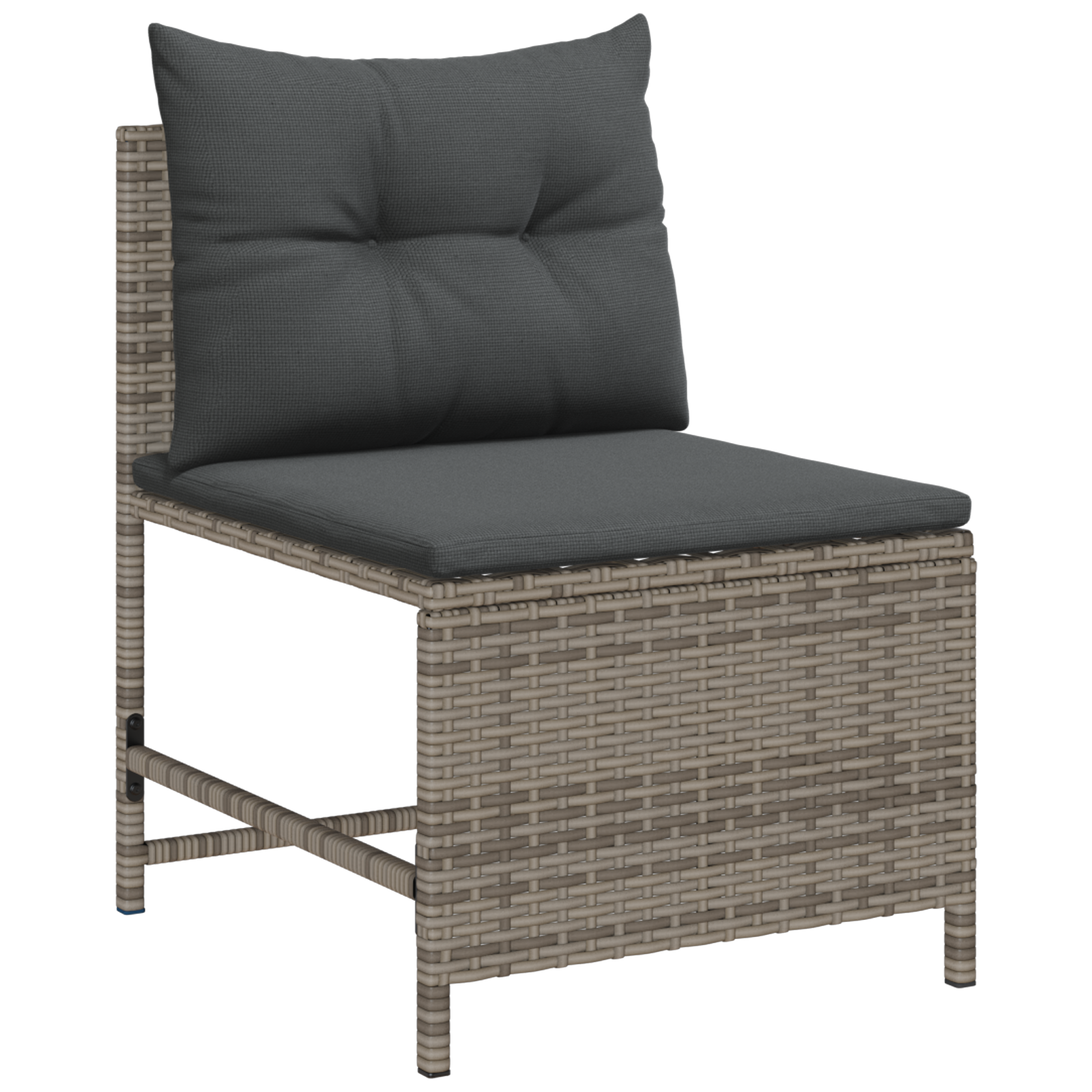 Outdoor Sofa Set Grey and dark grey Rattan, tempered glass Medium - Image 5