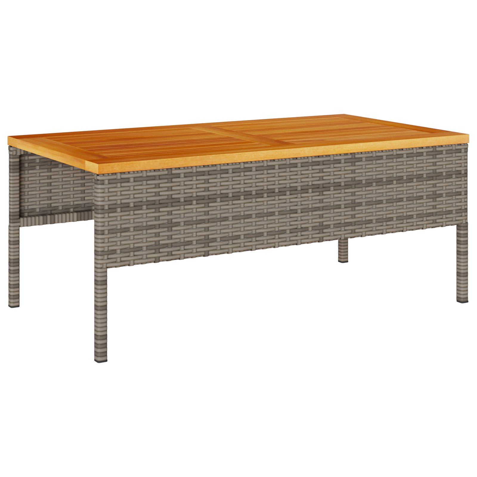 Outdoor Sofa Set Grey and dark grey Rattan, tempered glass Medium - Image 7