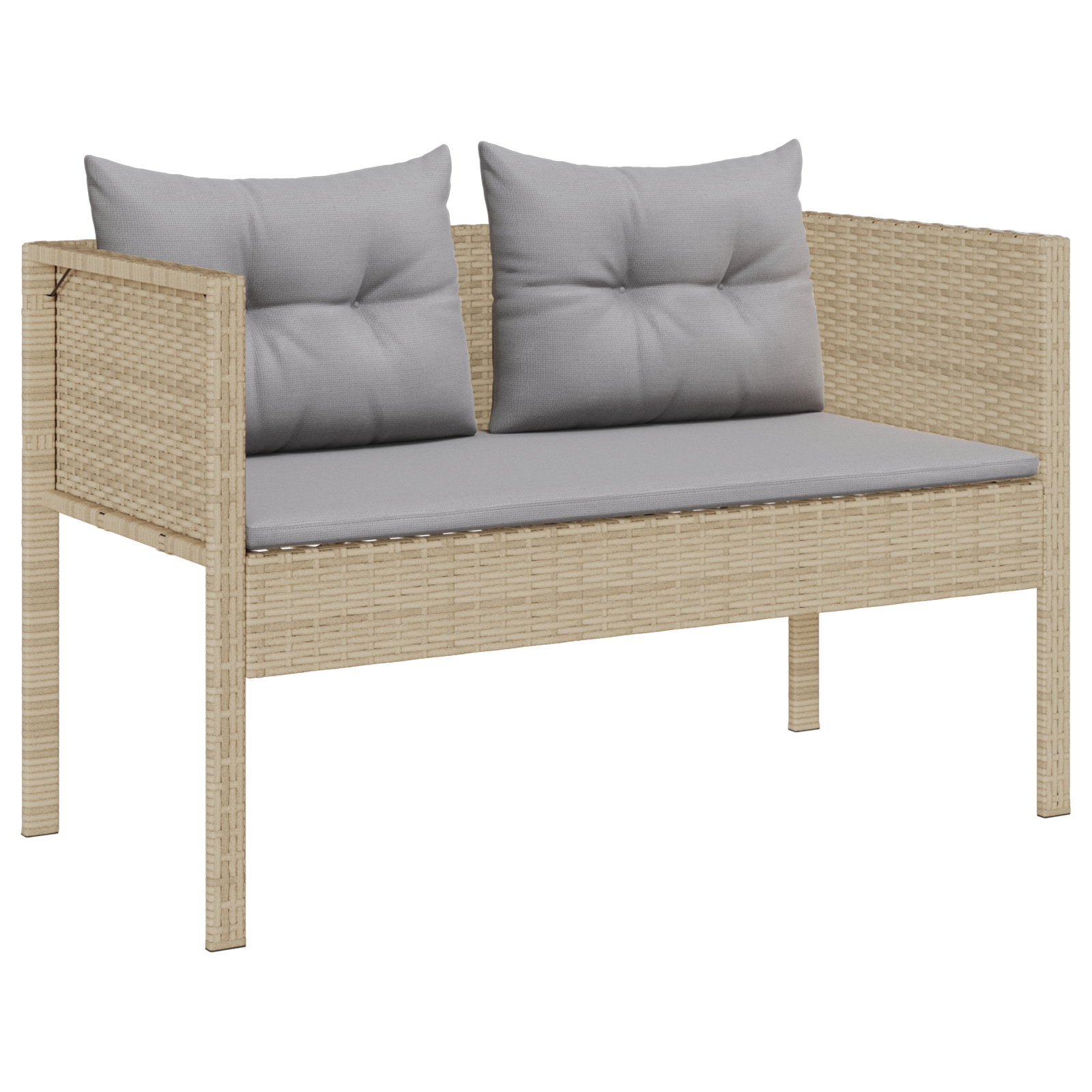 Outdoor Sofa Set Beige and Light Grey Rattan, Fabric Standard - Image 4