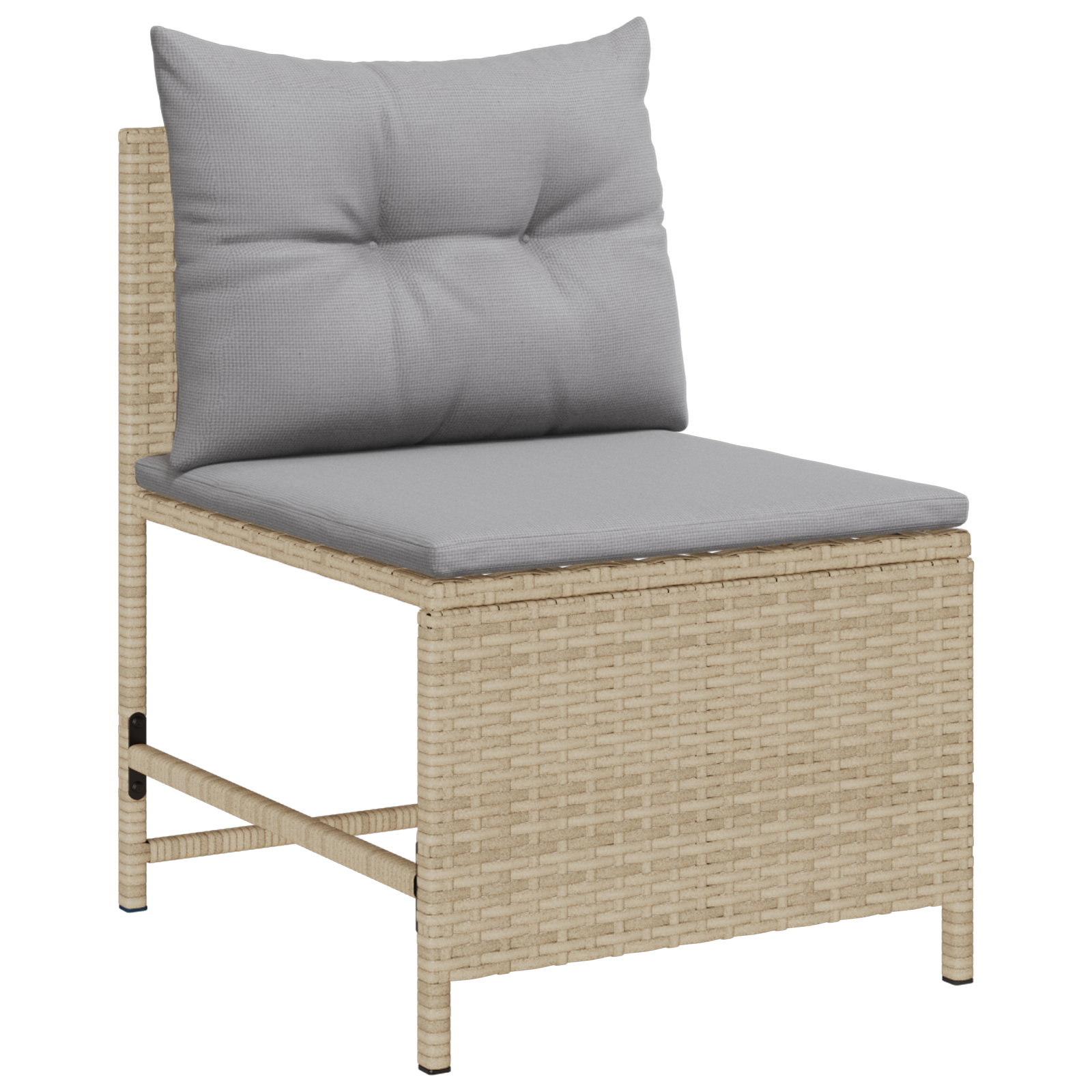 Outdoor Sofa Set Beige and Light Grey Rattan, Fabric Standard - Image 5
