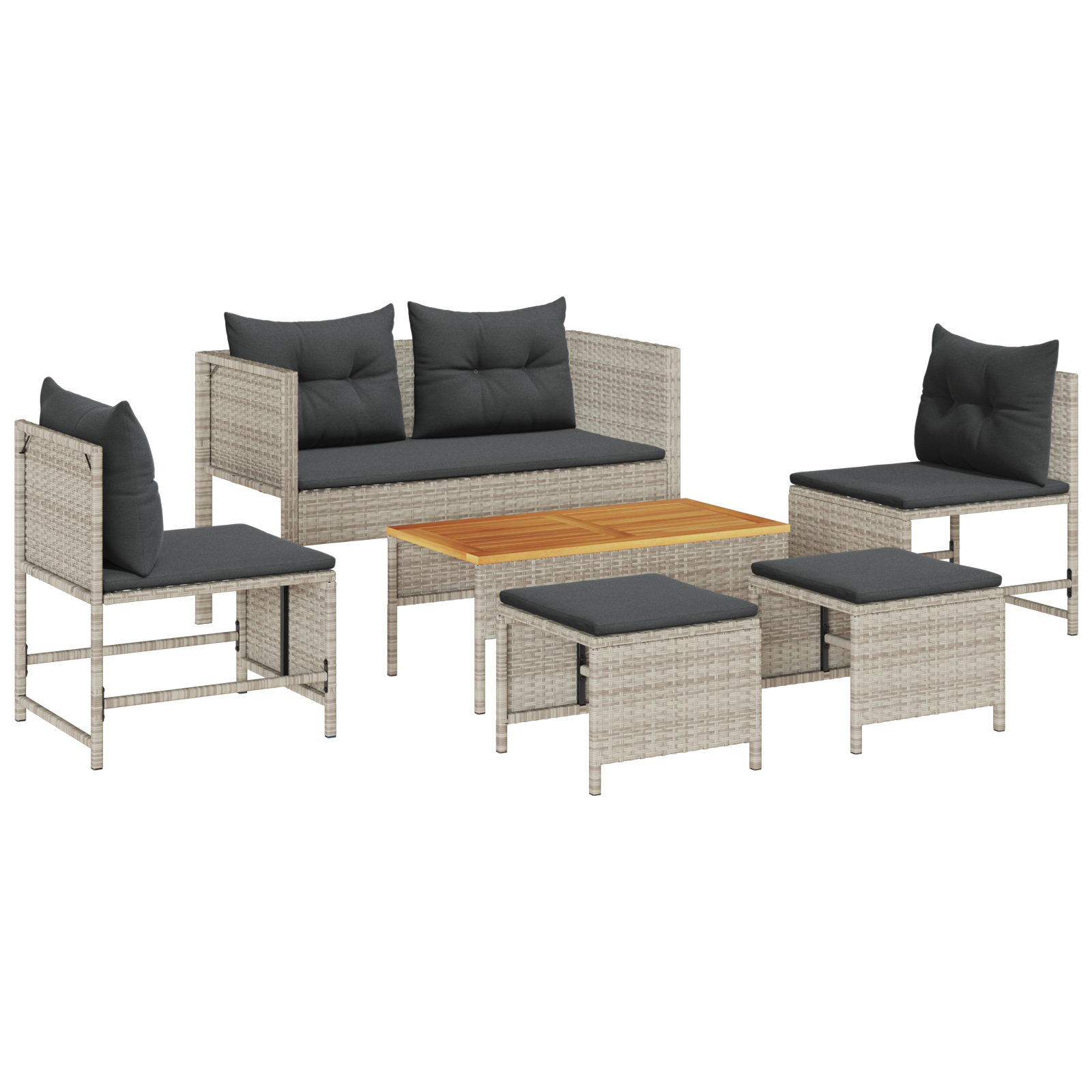 Outdoor Sofa Set Light grey and dark grey - Image 2