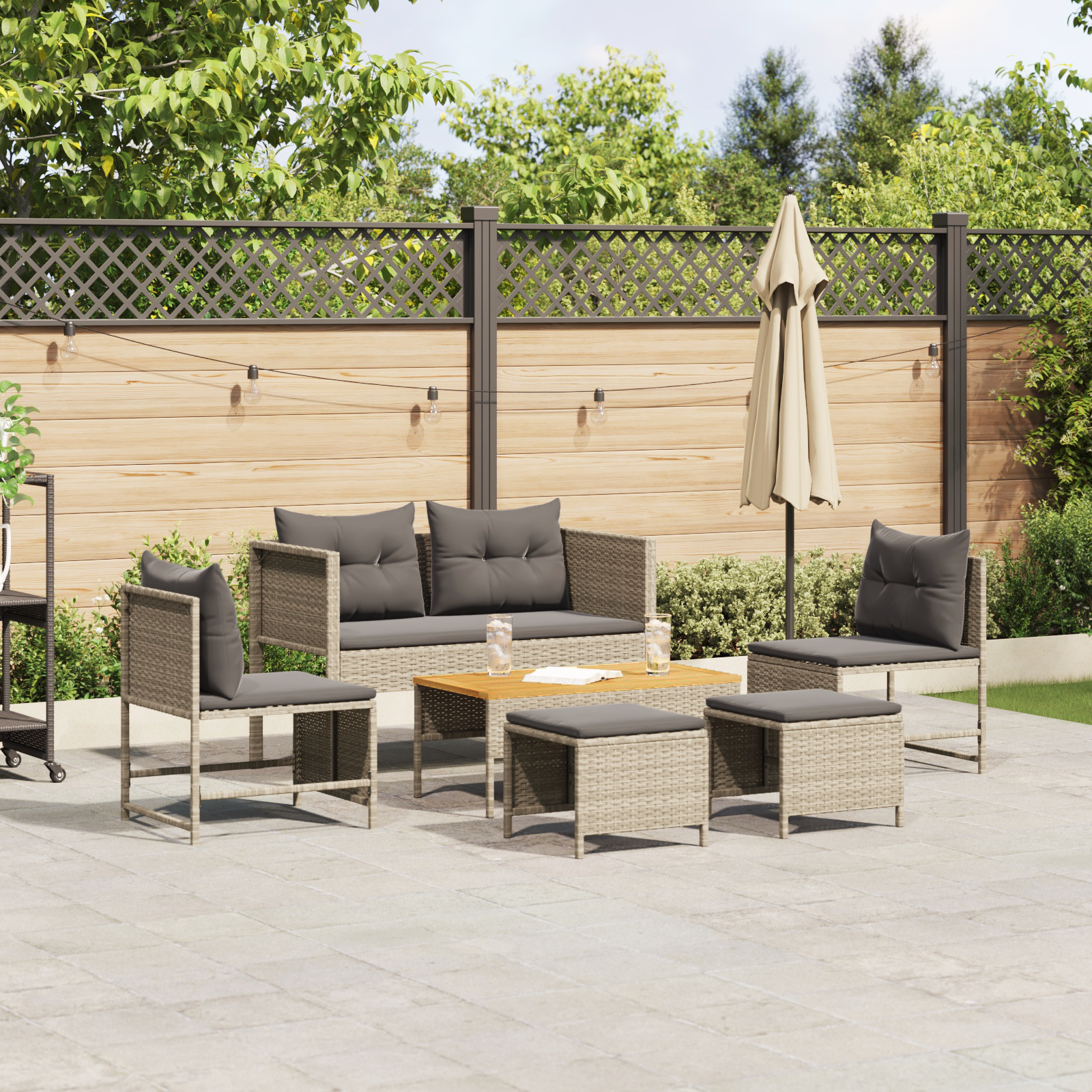 Outdoor Sofa Set Light grey and dark grey