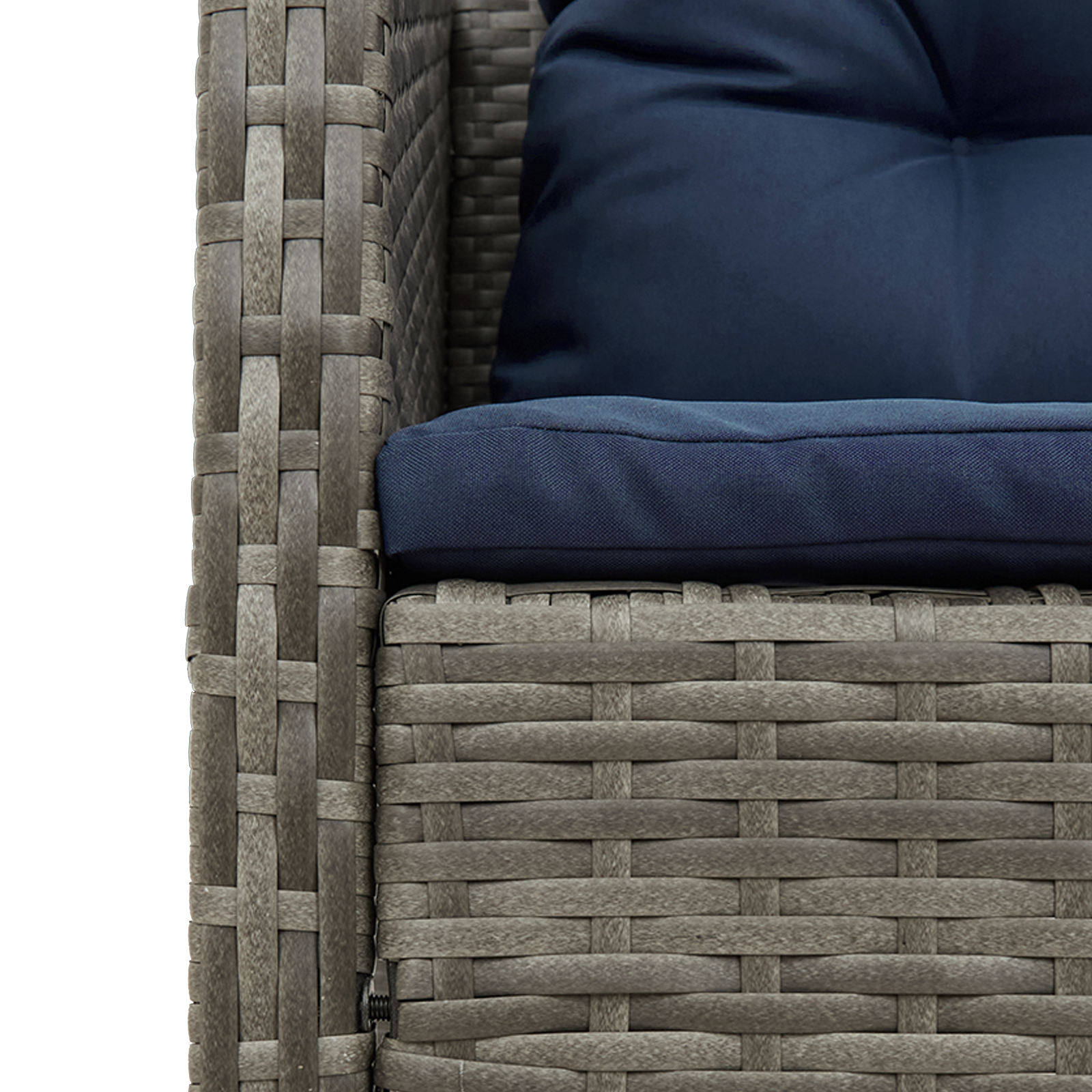 Outdoor Sofa Set Grey and navy blue Rattan with metal frame - Image 11