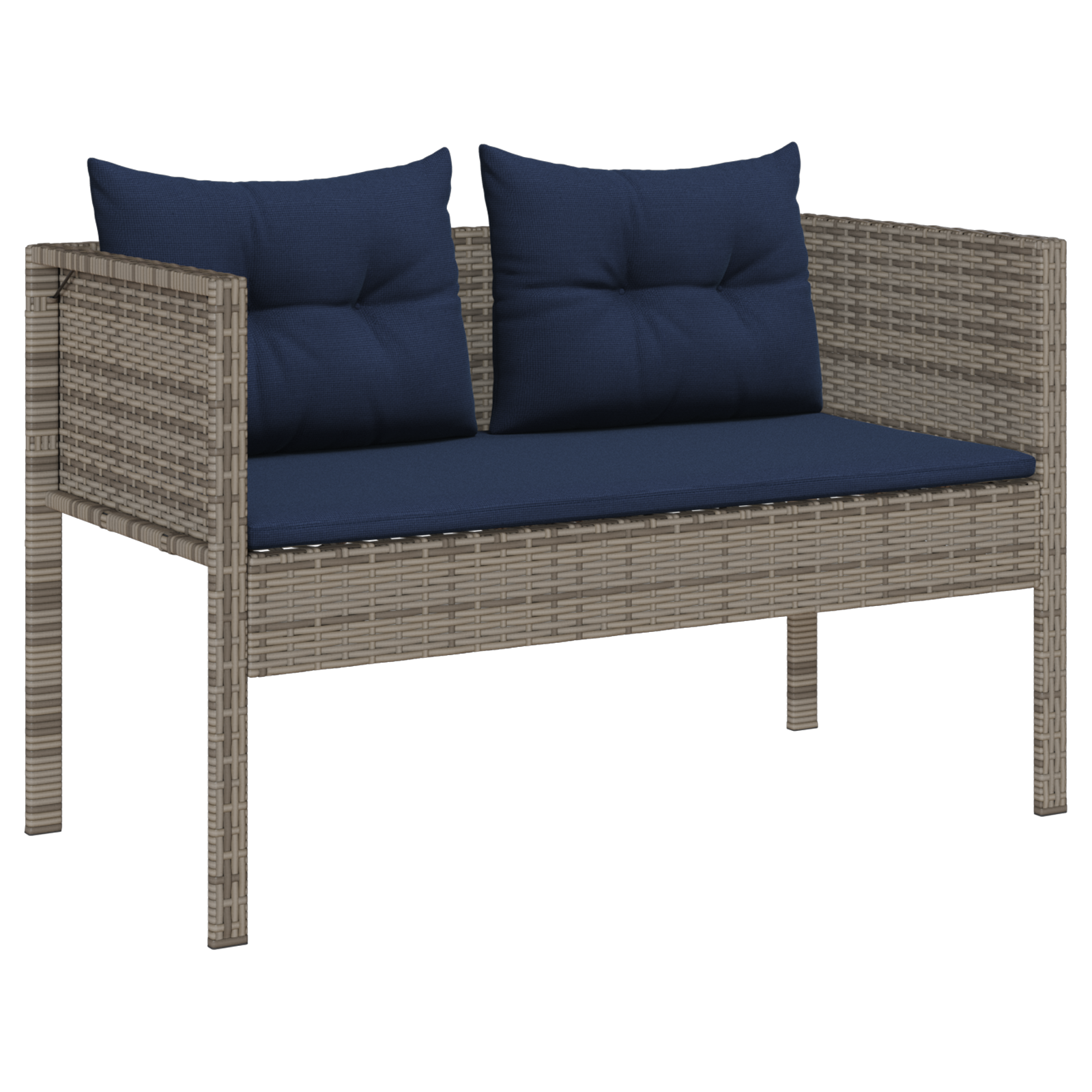 Outdoor Sofa Set Grey and navy blue Rattan with metal frame - Image 4