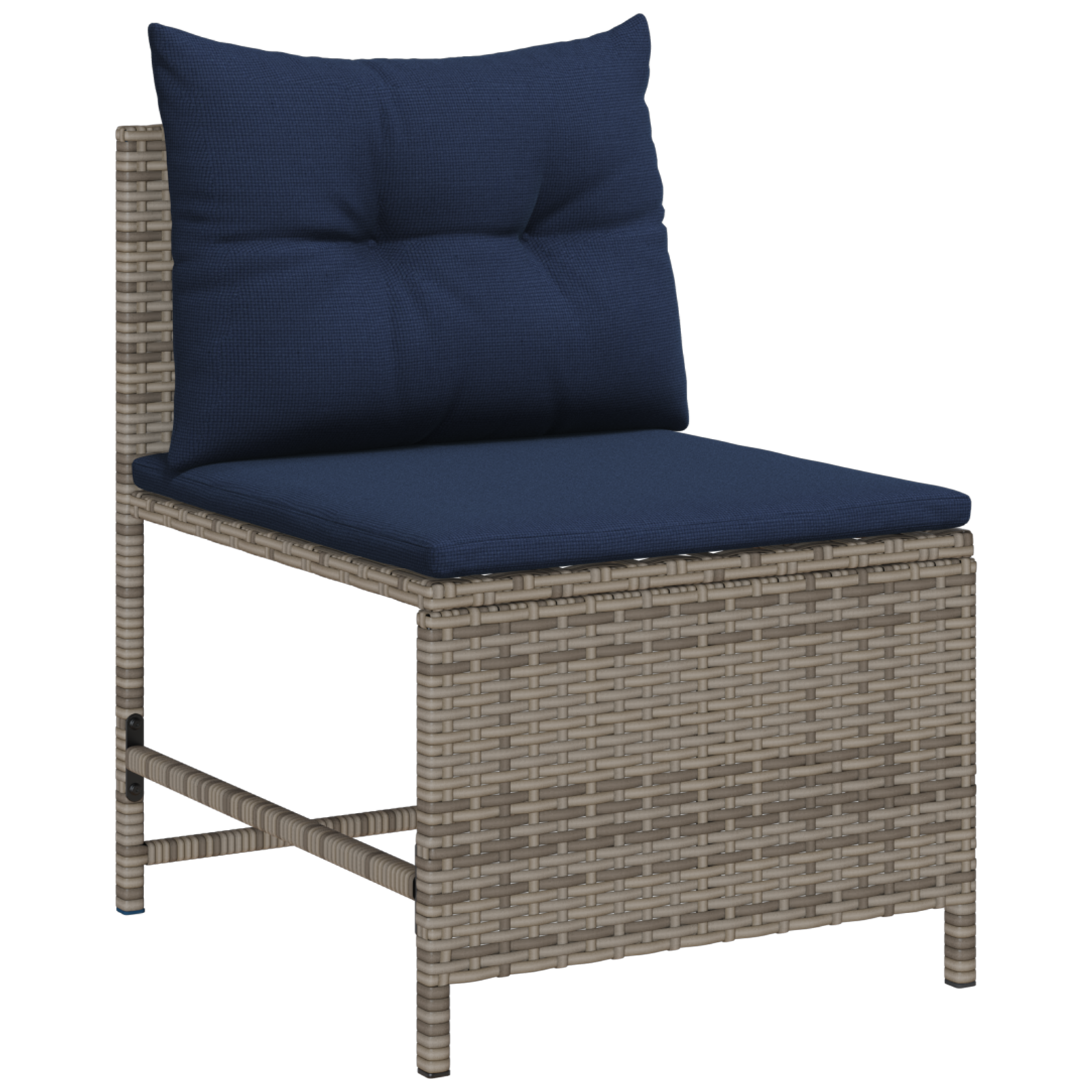 Outdoor Sofa Set Grey and navy blue Rattan with metal frame - Image 5