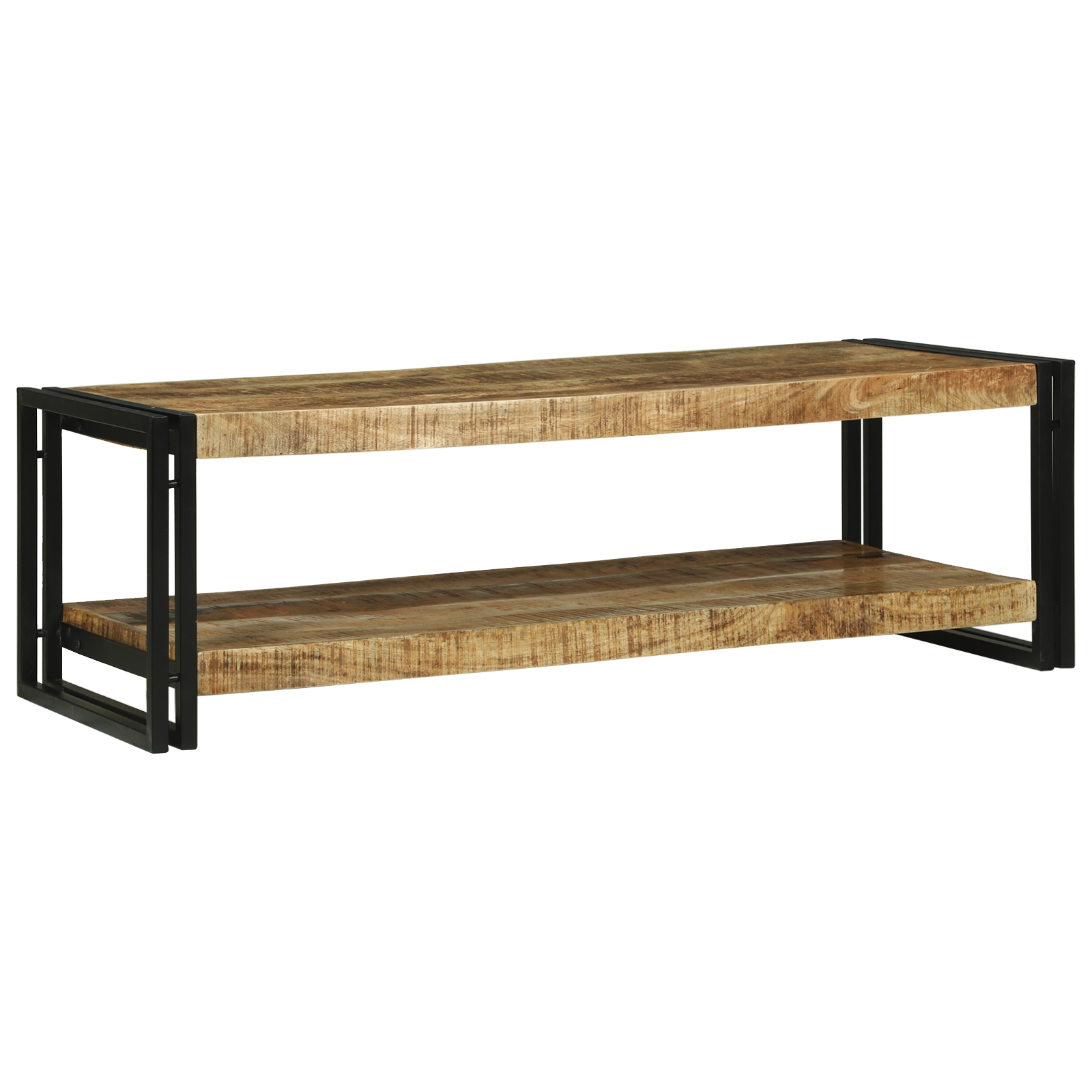 Coffee Table 120x50x38 cm Solid Wood Rough Mango - Image 2