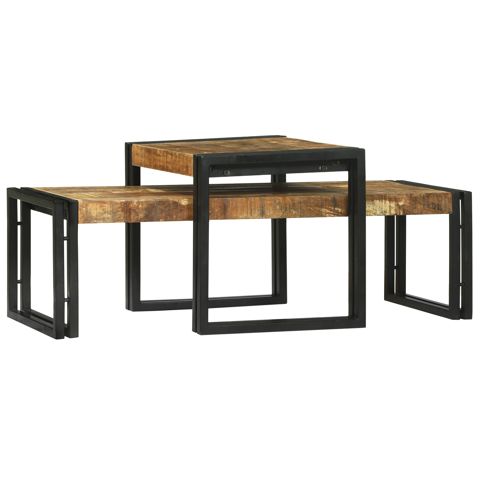 2 Piece Coffee Table Set Solid Rough Wood Mango - Image 6