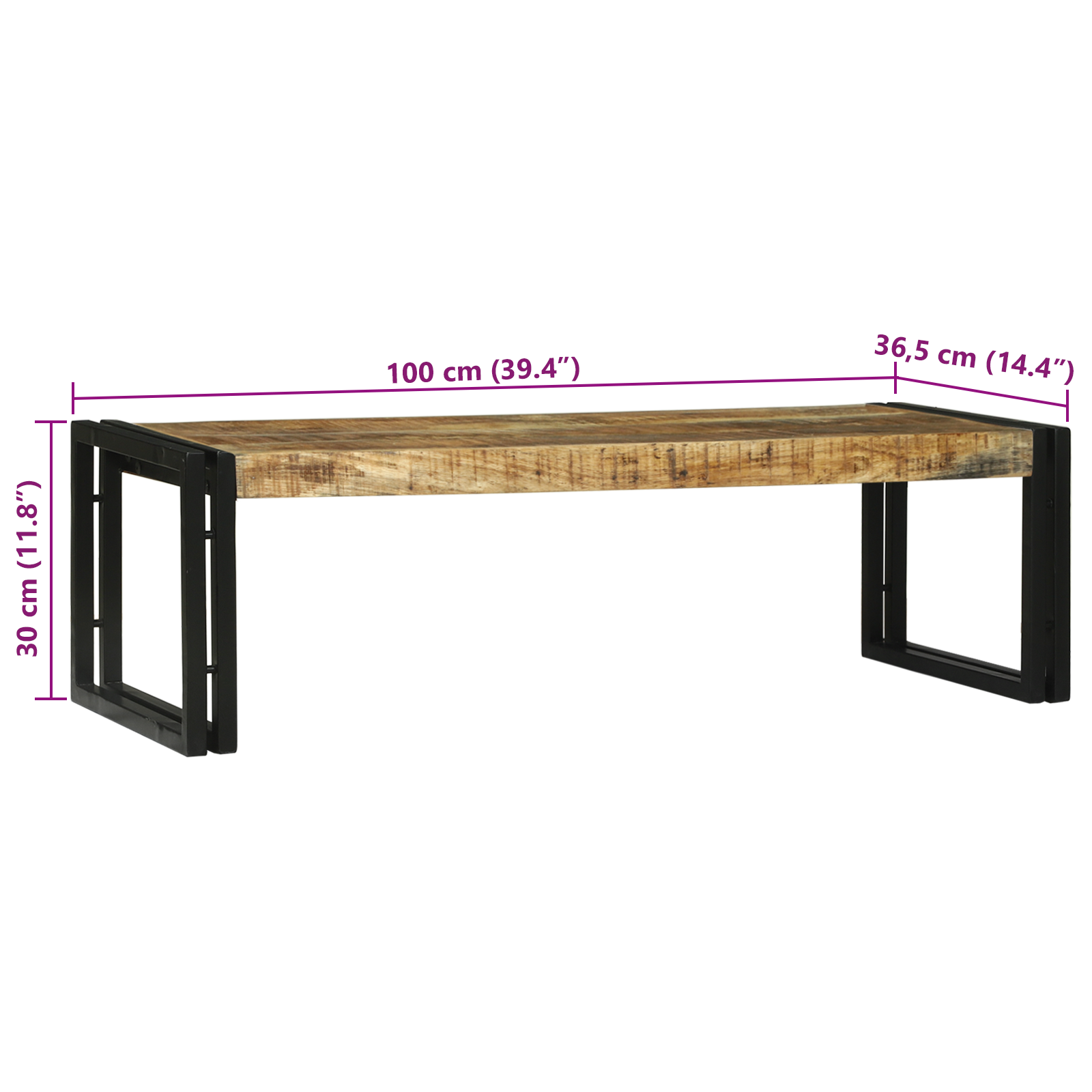 2 Piece Coffee Table Set Solid Rough Wood Mango - Image 11
