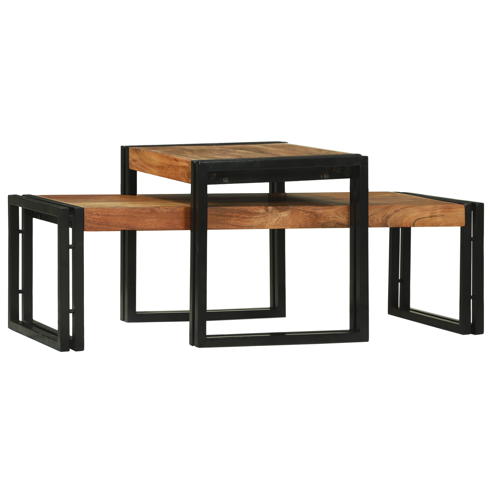 2 Piece Coffee Table Set Solid Wood Acacia - Image 2