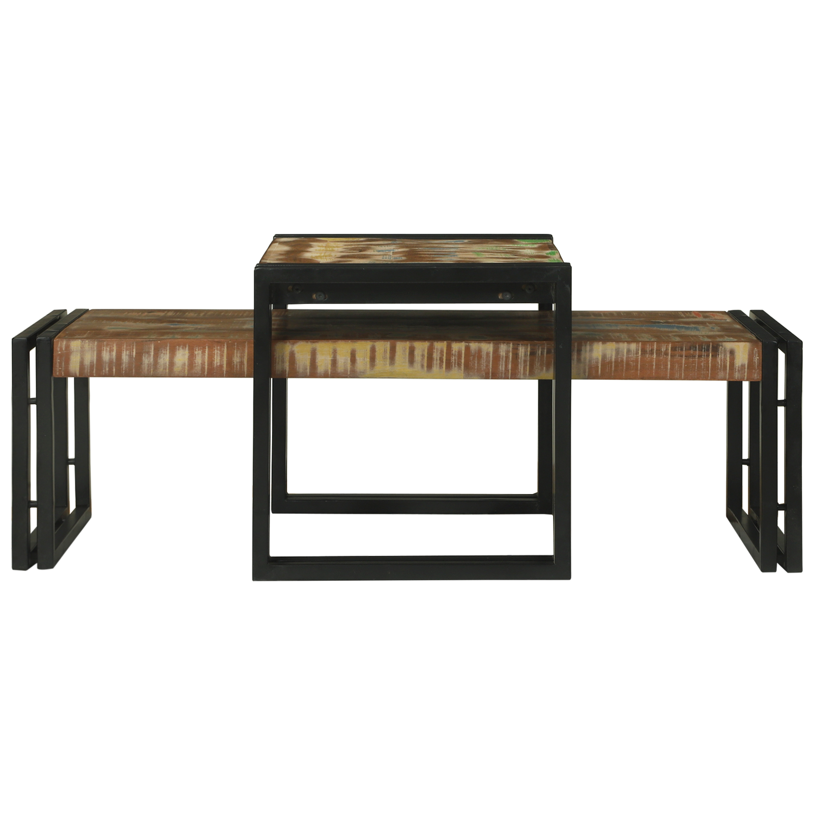 2 Piece Coffee Table Set Solid Wood Reclaimed - Image 5