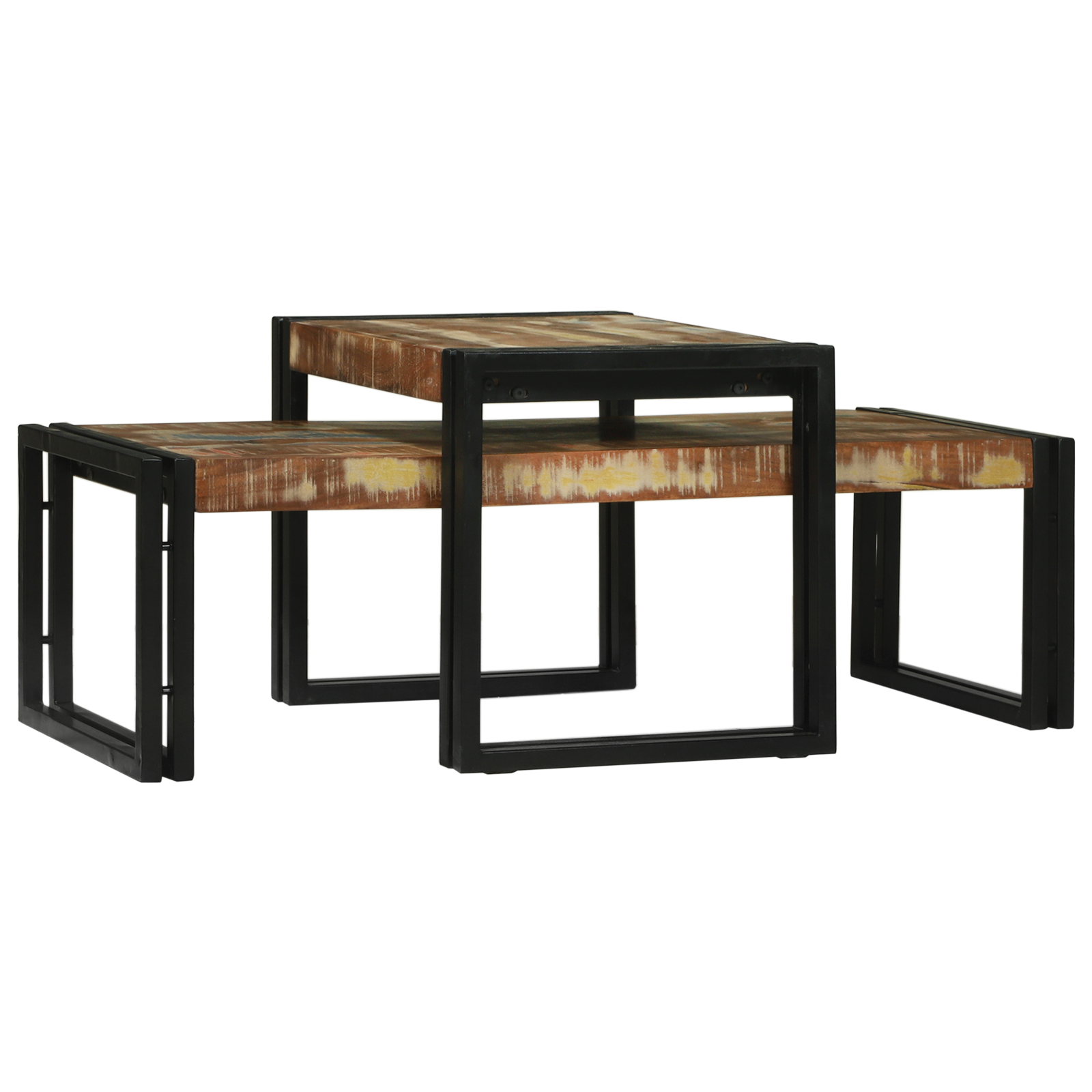 2 Piece Coffee Table Set Solid Wood Reclaimed - Image 6