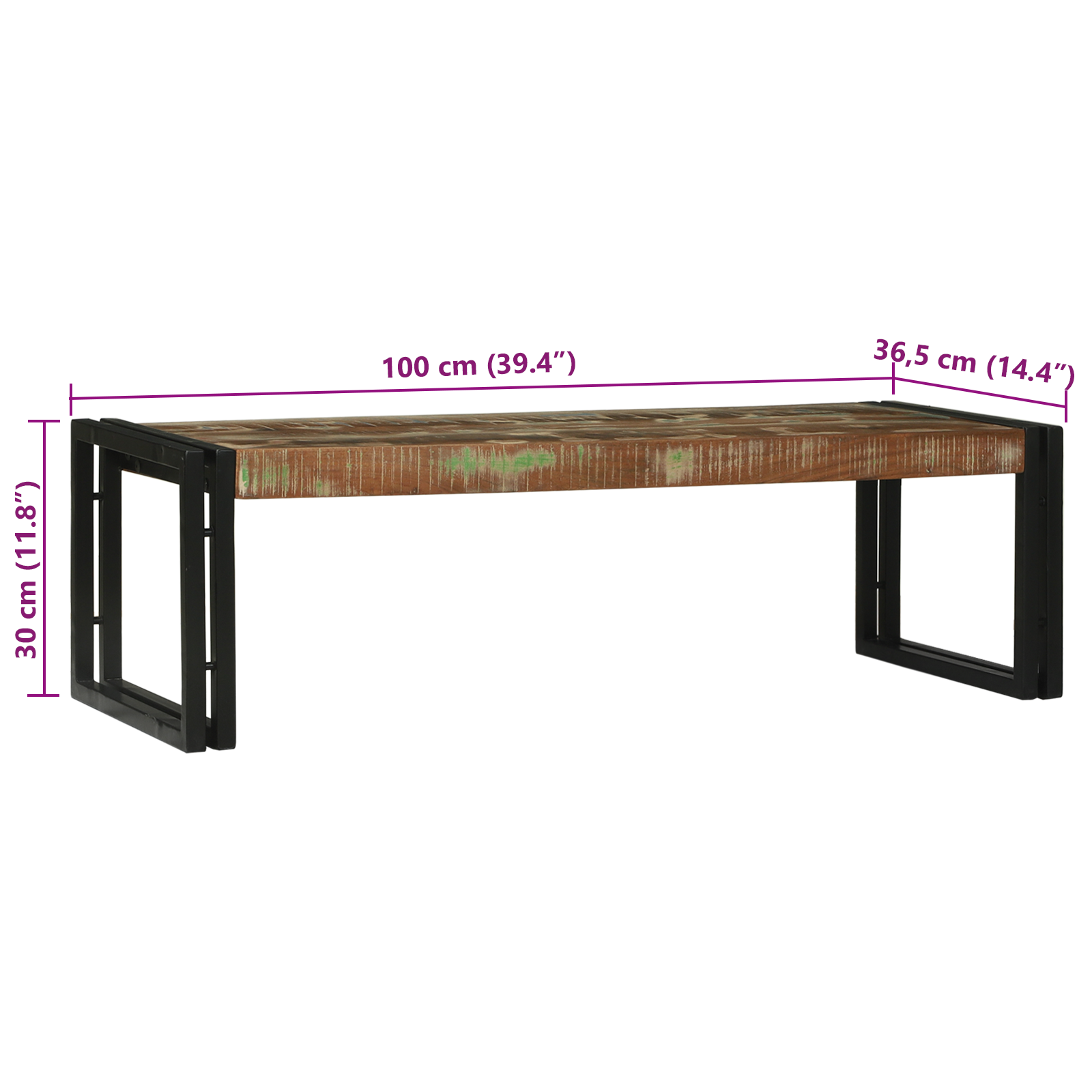 2 Piece Coffee Table Set Solid Wood Reclaimed - Image 11