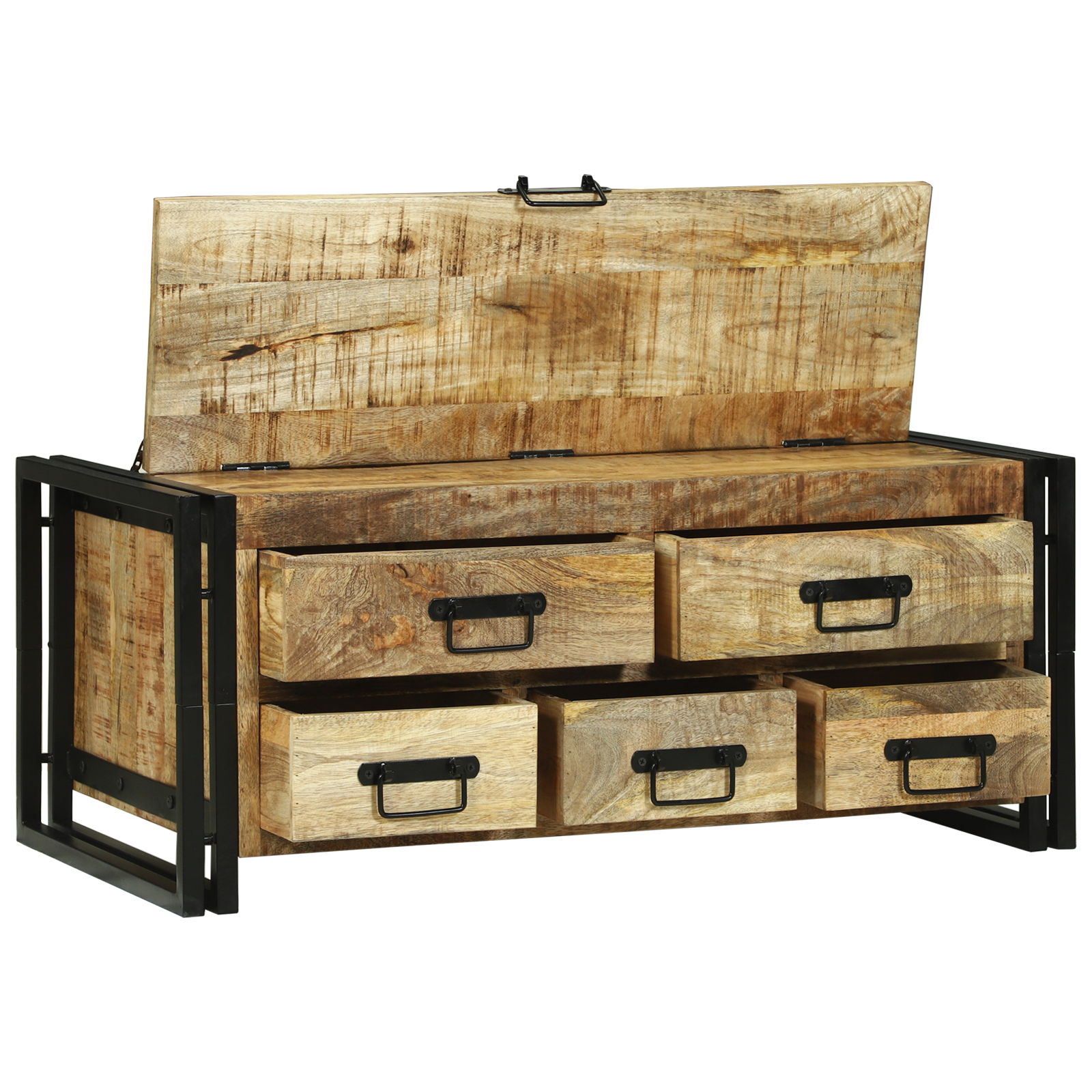 Coffee Table 90x50x38 cm Solid Wood Rough Mango - Image 3