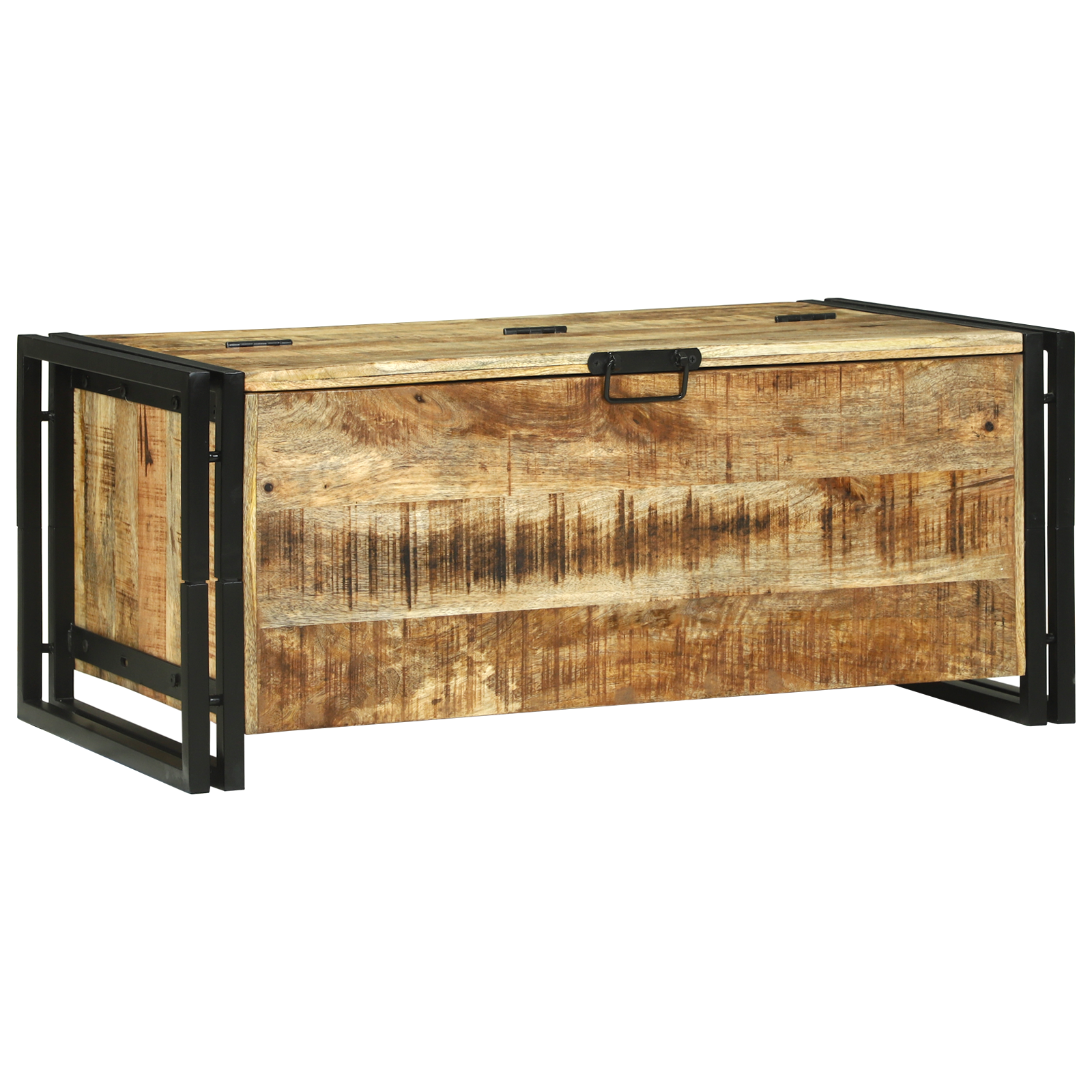 Coffee Table 90x50x38 cm Solid Wood Rough Mango - Image 6