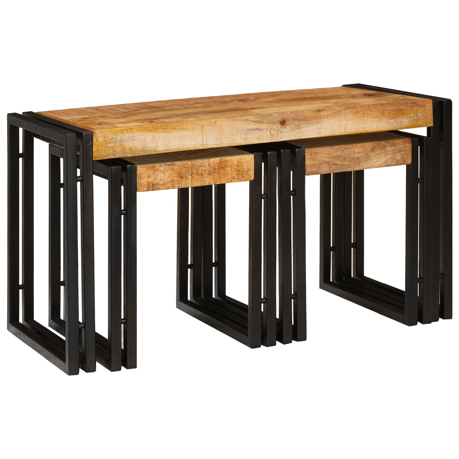 Nesting Tables 3 pcs Solid Rough Wood Mango - Image 6