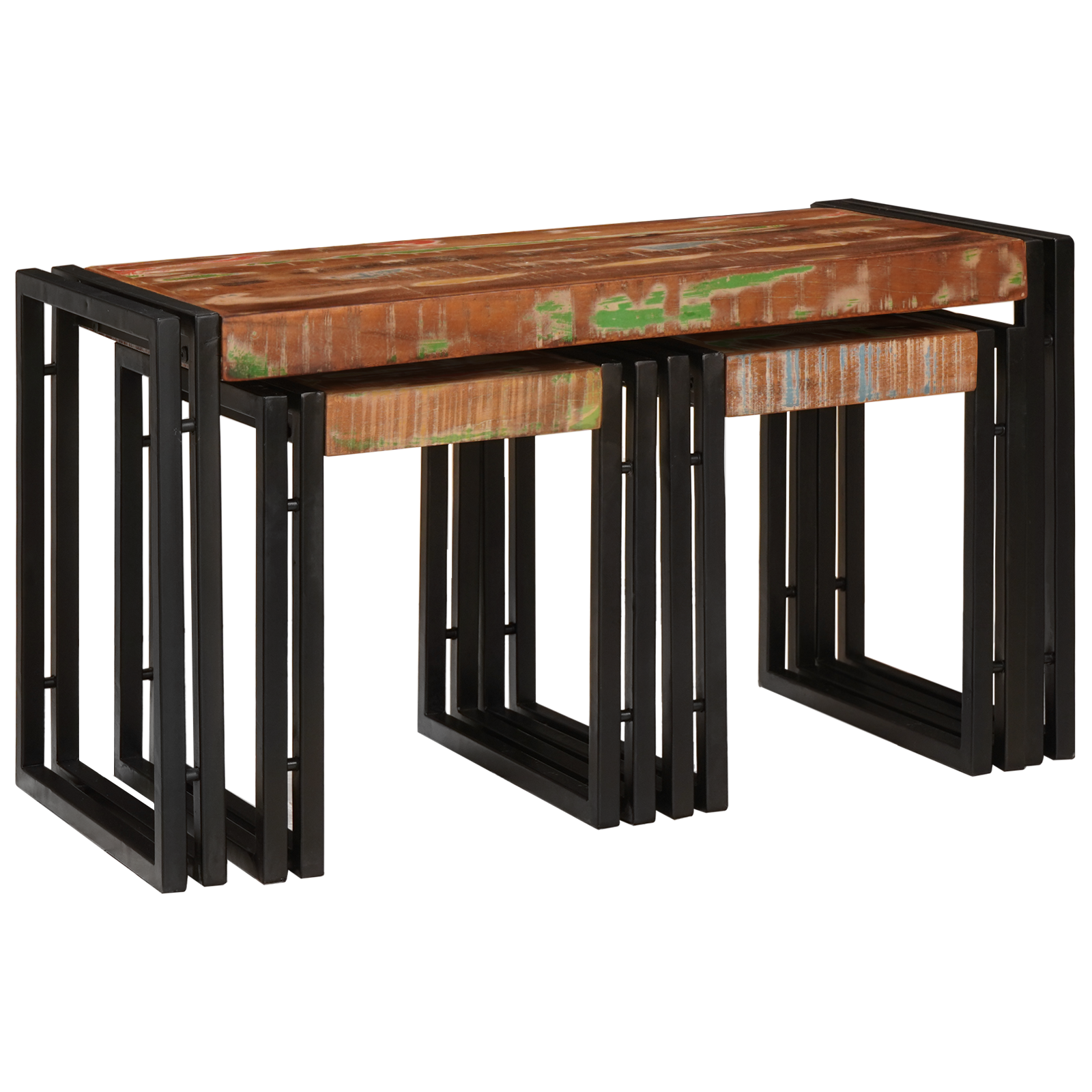 Nesting Tables 3 pcs Solid Wood Reclaimed
