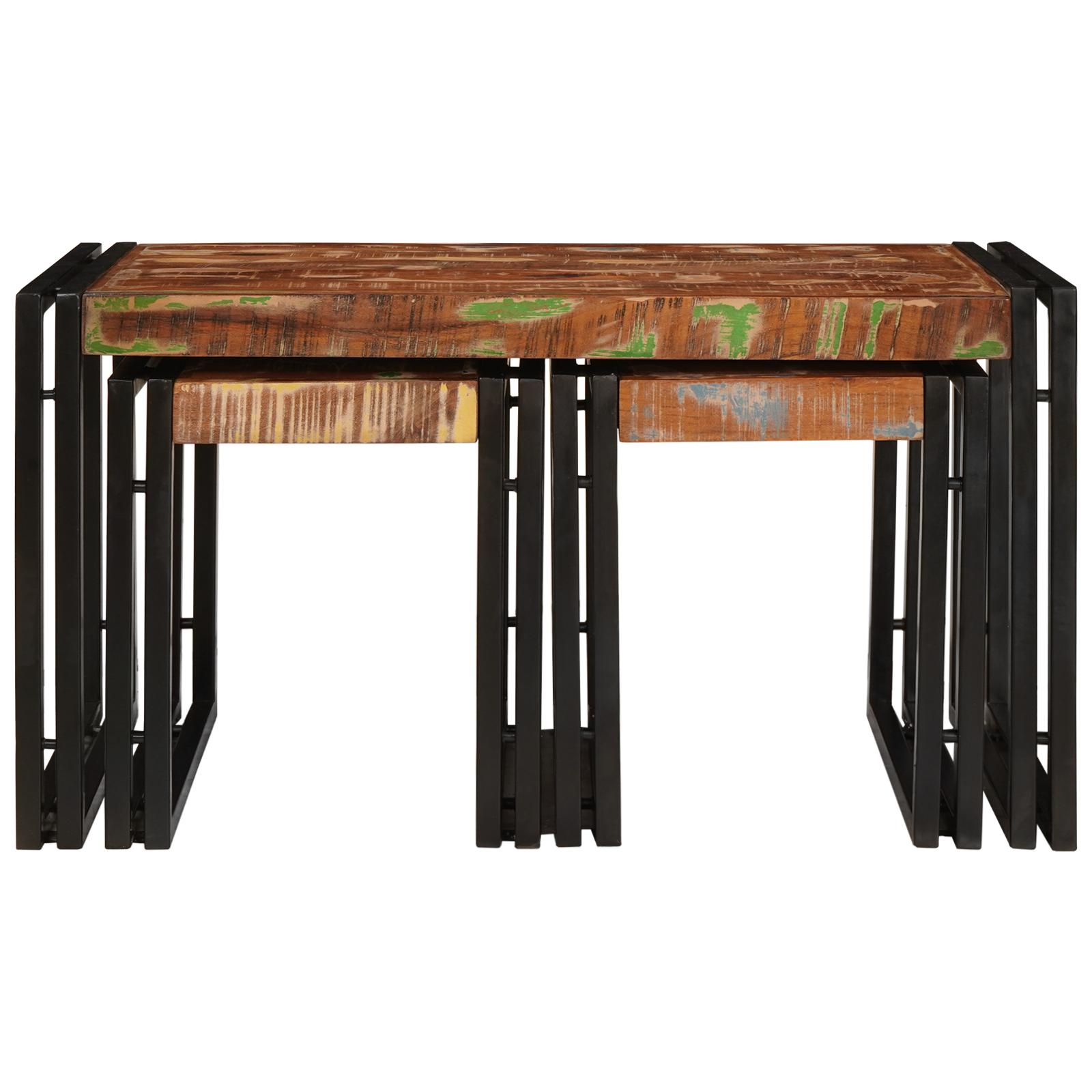 Nesting Tables 3 pcs Solid Wood Reclaimed - Image 5