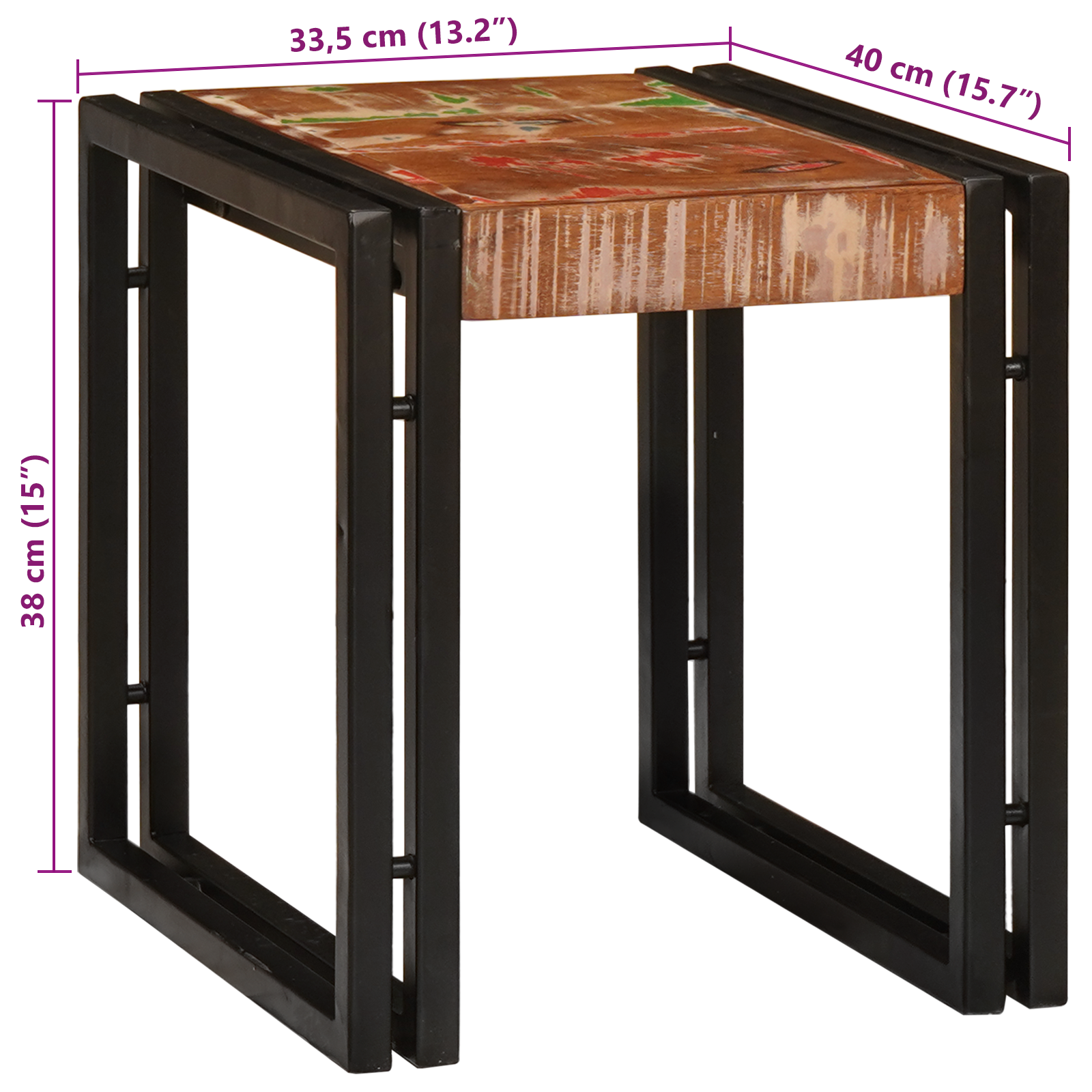Nesting Tables 3 pcs Solid Wood Reclaimed - Image 10