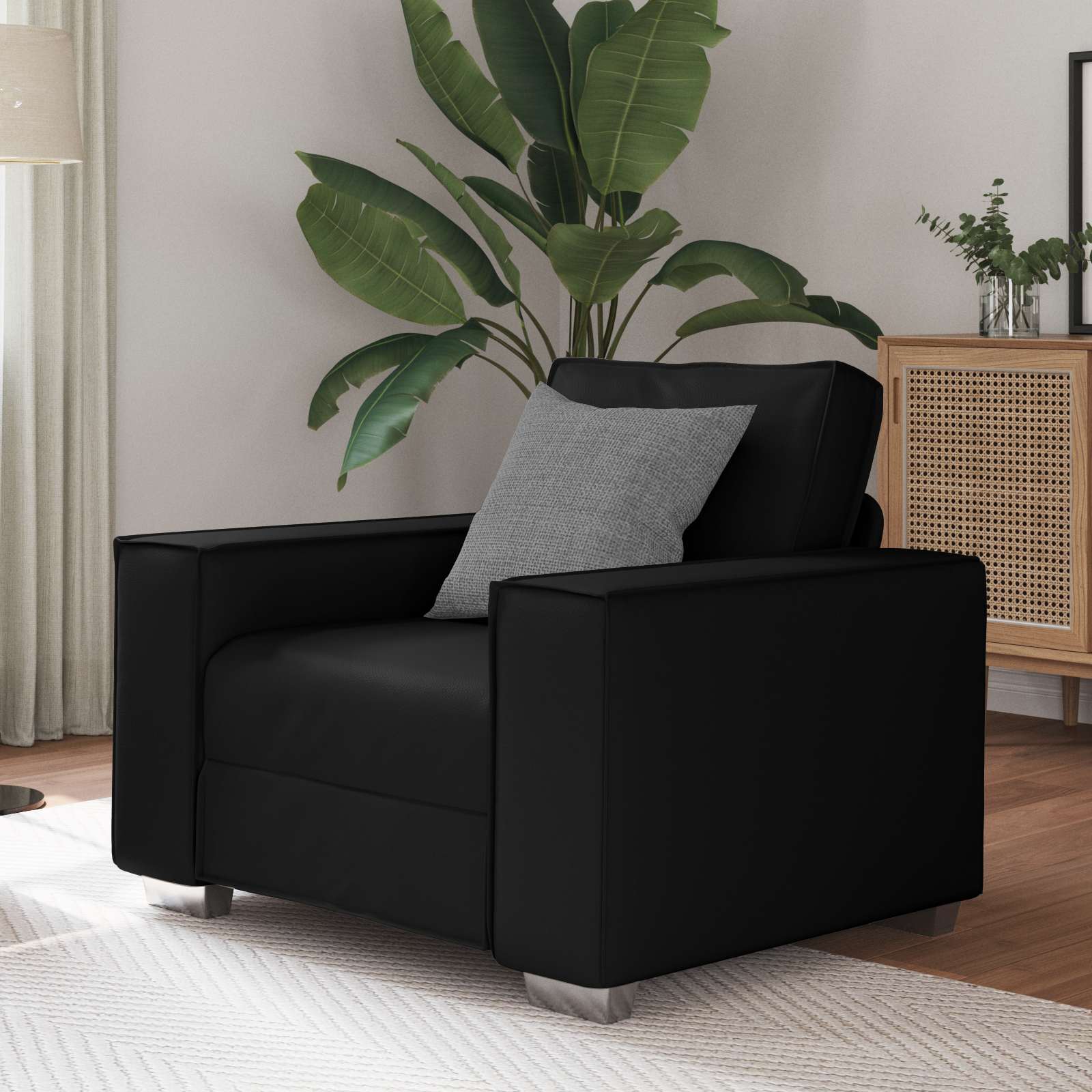 Thumbnail - vidaXL Sessel Schwarz 59 cm Kunstleder
